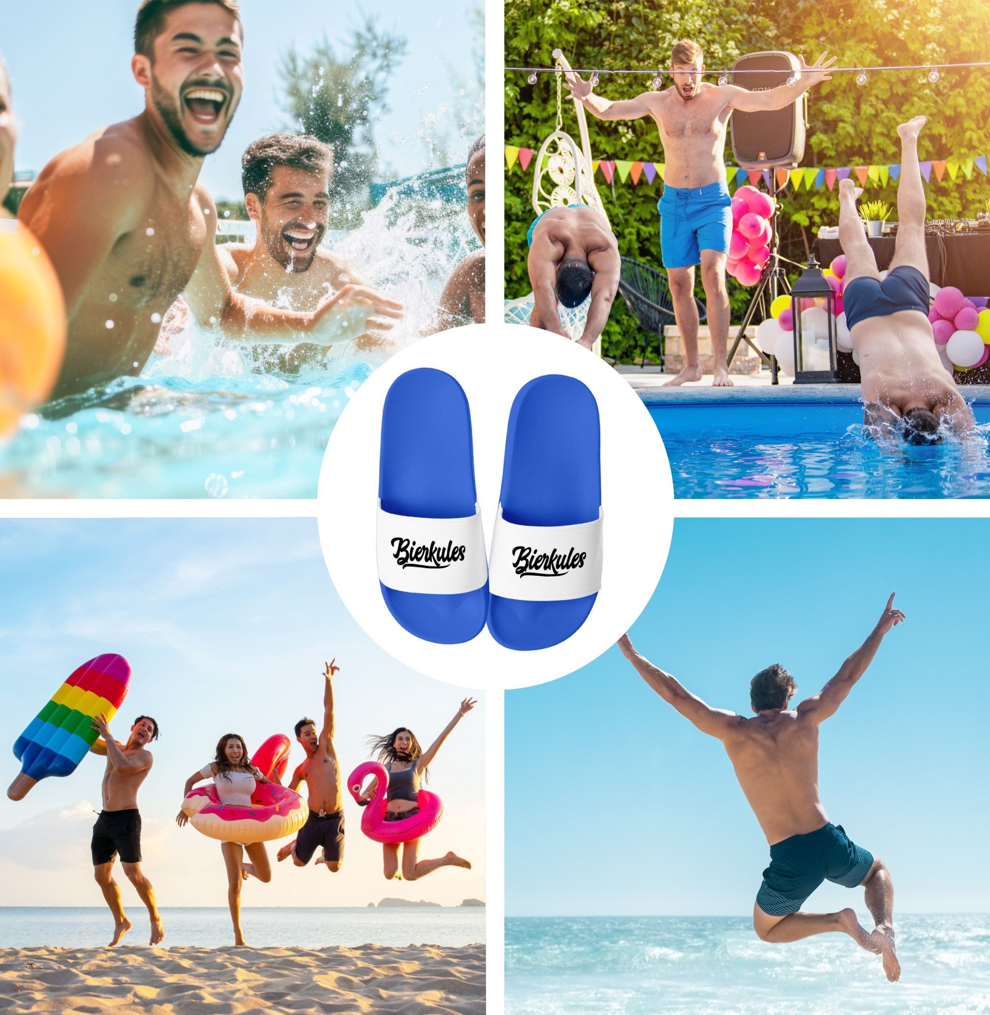 MoonWorks Badelatschen mit Spruch Alkohol Party Unisex Badeschlappen mit Badesandale