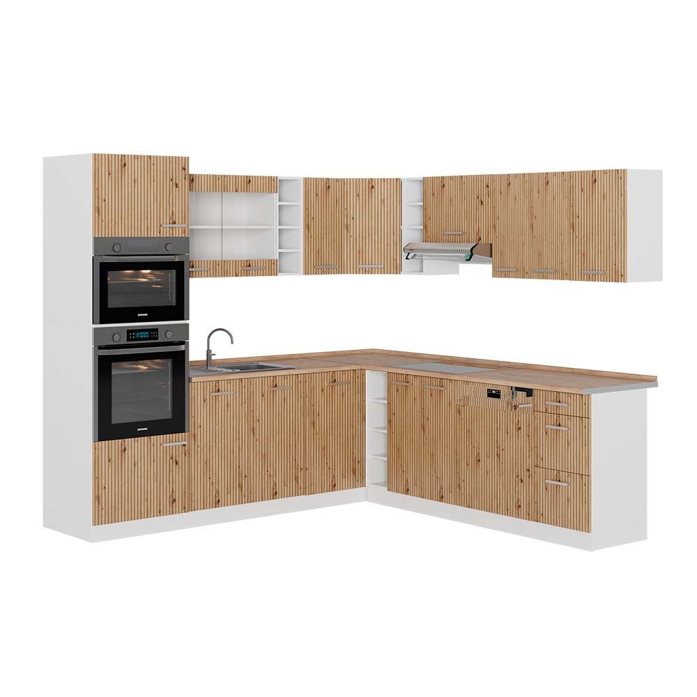 Vicco Winkelküche R-Line, Artisan Eiche/Weiß, 237 günstig online kaufen