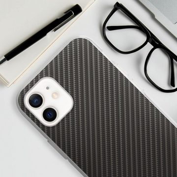 DeinDesign Handyhülle Metallic Look Muster Carbon Carbon, Apple iPhone 12 Silikon Hülle Bumper Case Handy Schutzhülle