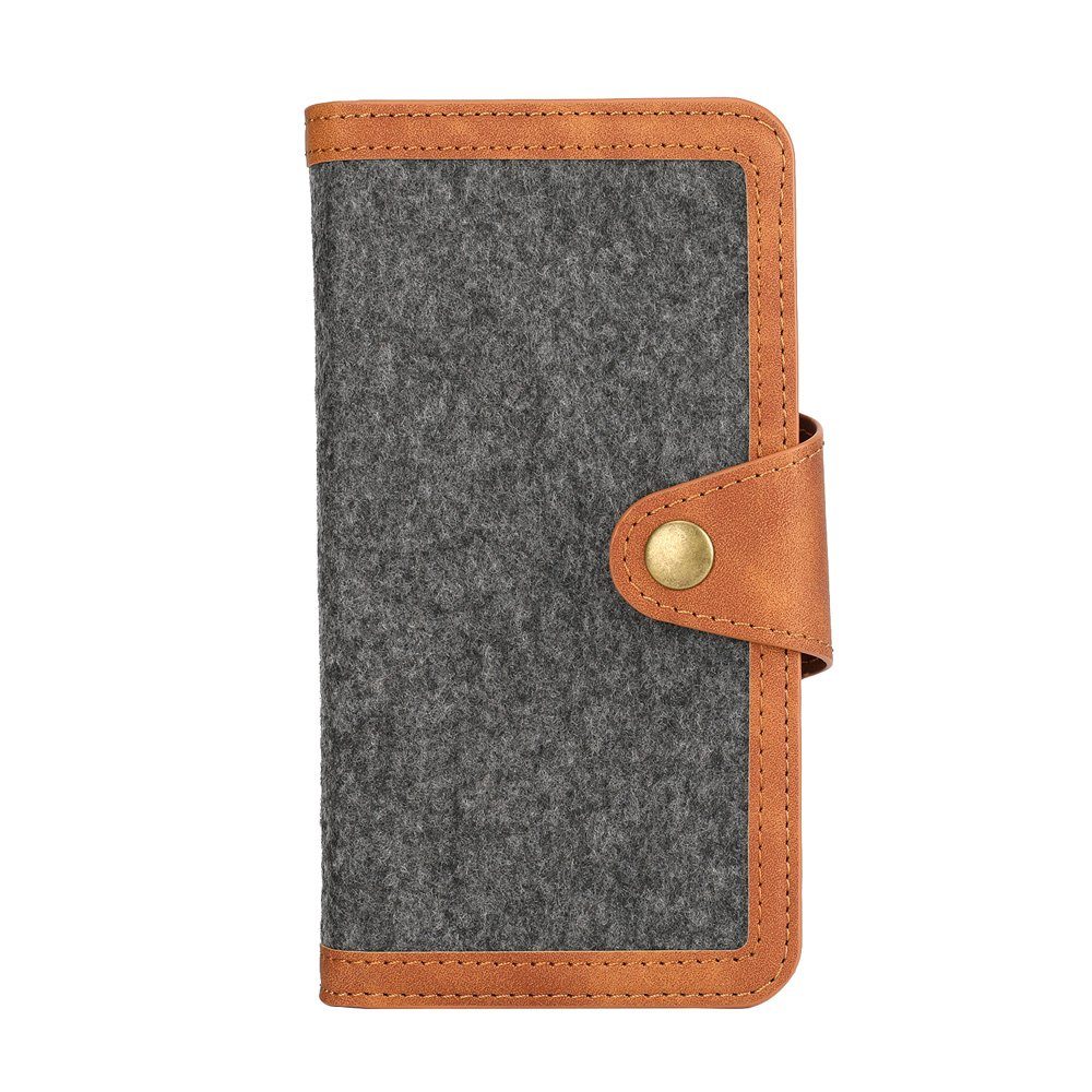 K-S-Trade Handyhülle für Motorola Edge 20, Handyhülle + Kopfhörer Schutzhülle Filzhülle Kunstleder