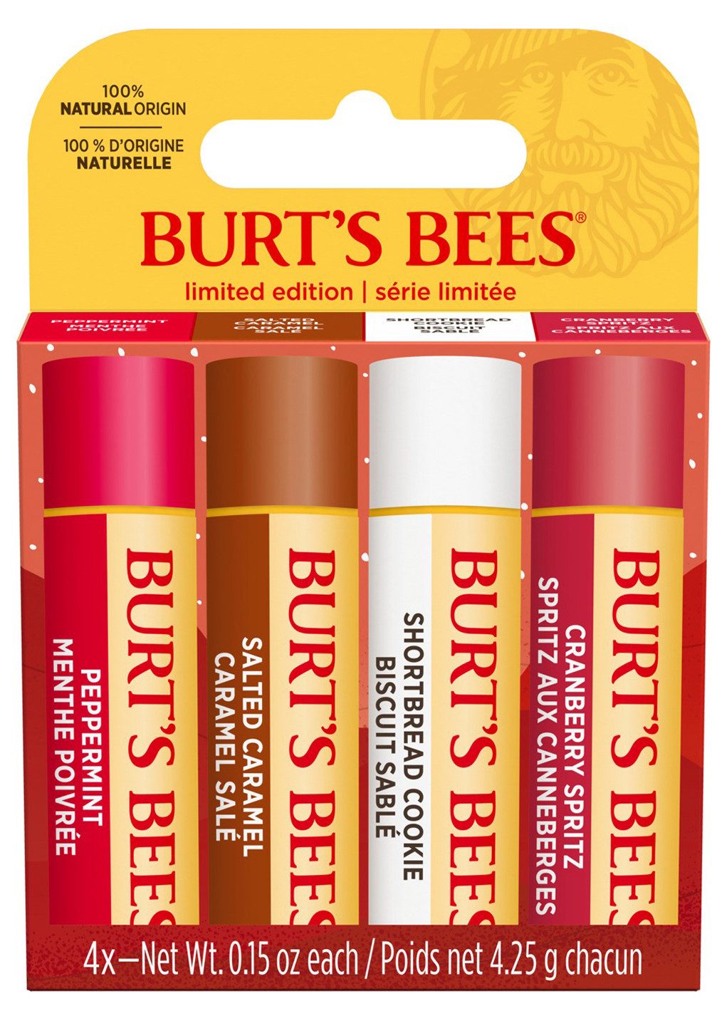 BURT'S BEES Lippenbalsam 500628, Edition Festive 4er Pack