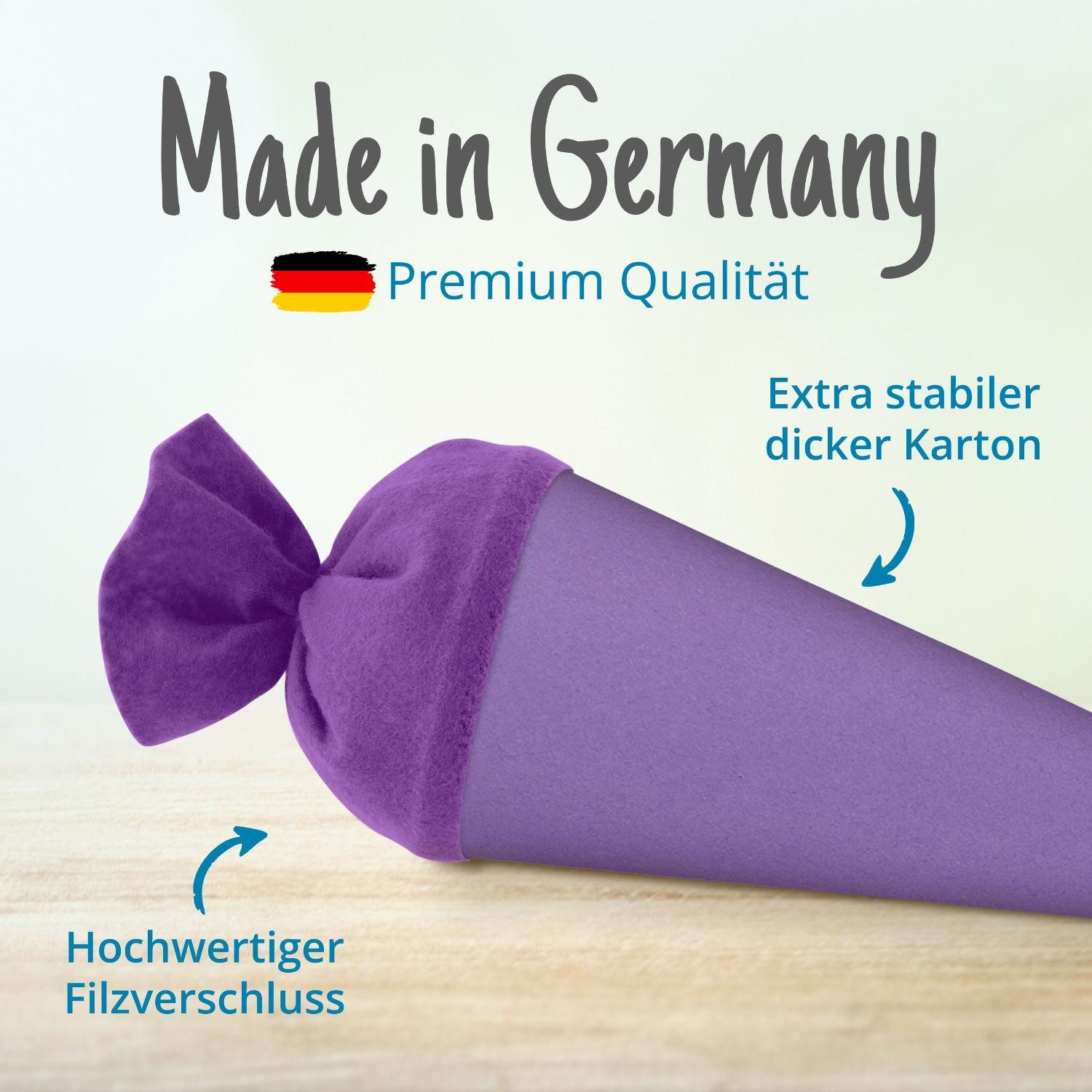 itenga Schultüte itenga Bastelschultüte 70cm mit Filzverschluss LILA / FLIEDER