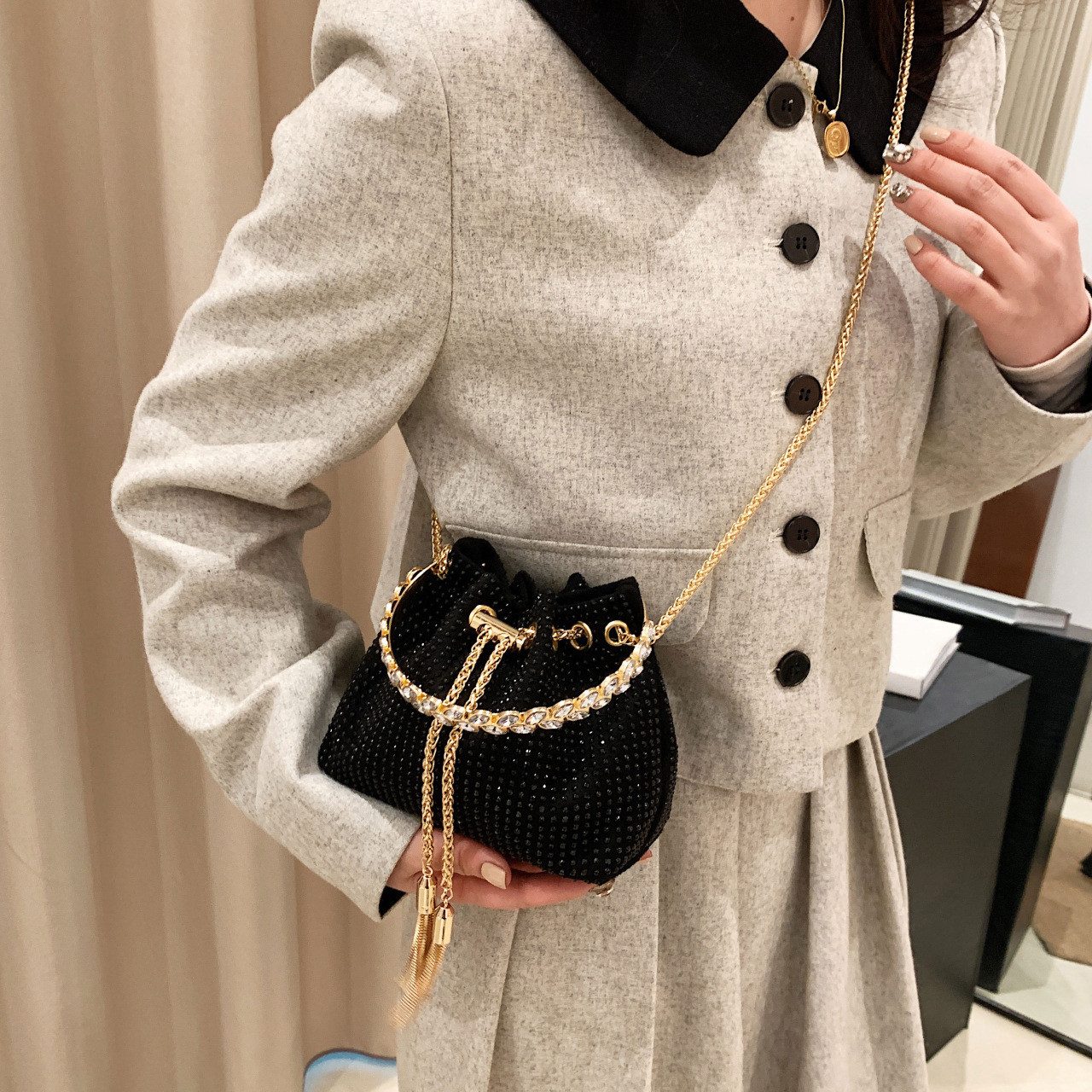 Coonoor Clutch Abendtasche für Damen Handtaschen, Bling Kristall Strass Geldbörse, Umhängetasche für Abend Hochzeit Party Abschlussball