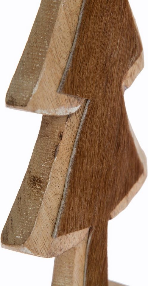 Dekobaum »aus Holz, mit Fell-Dekoration«-HomeTrends