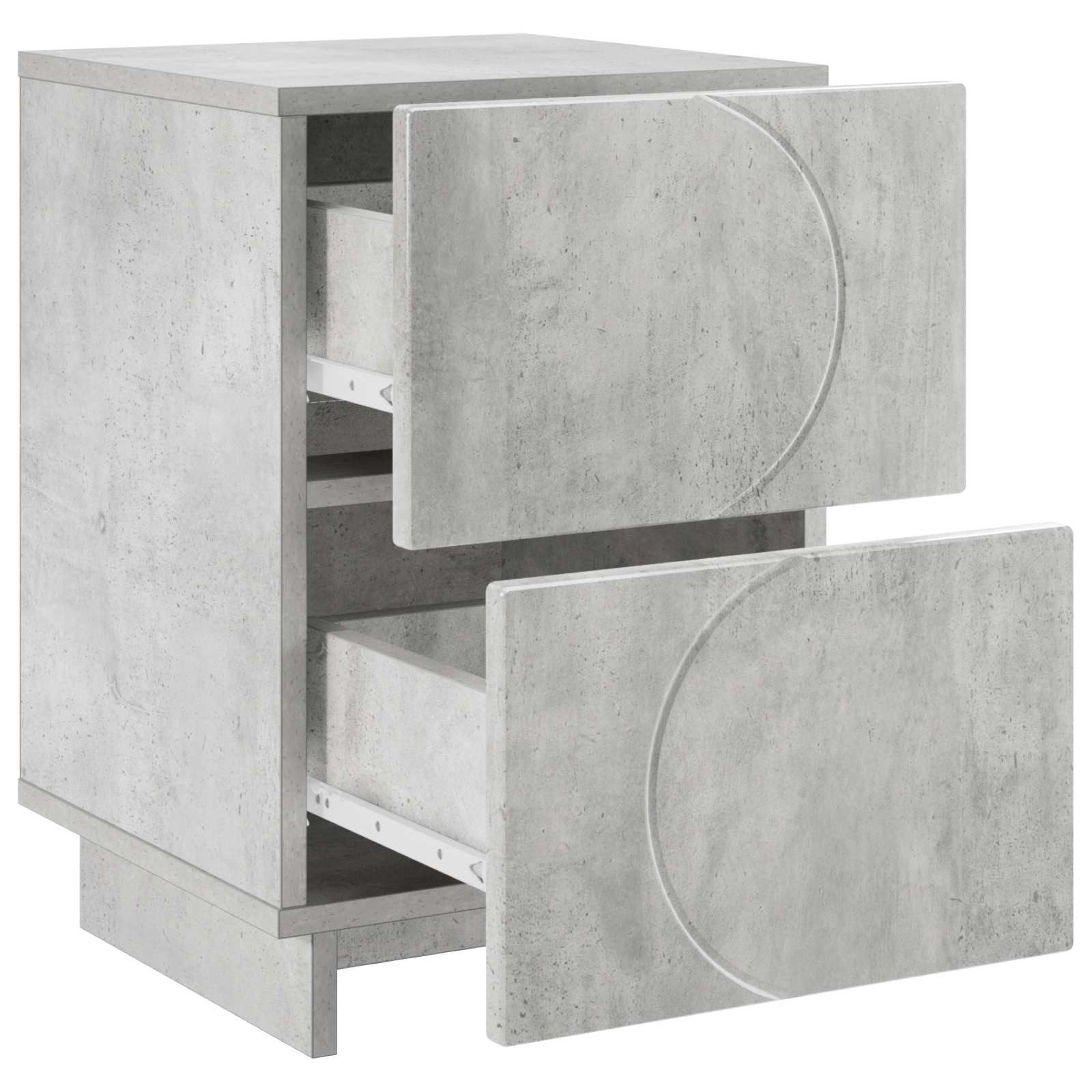 vidaXL Nachttisch Nachttisch 2 Stk. Betongrau 33,5 x 34,5 x 50 cm Holzwerkstoff (2-St)