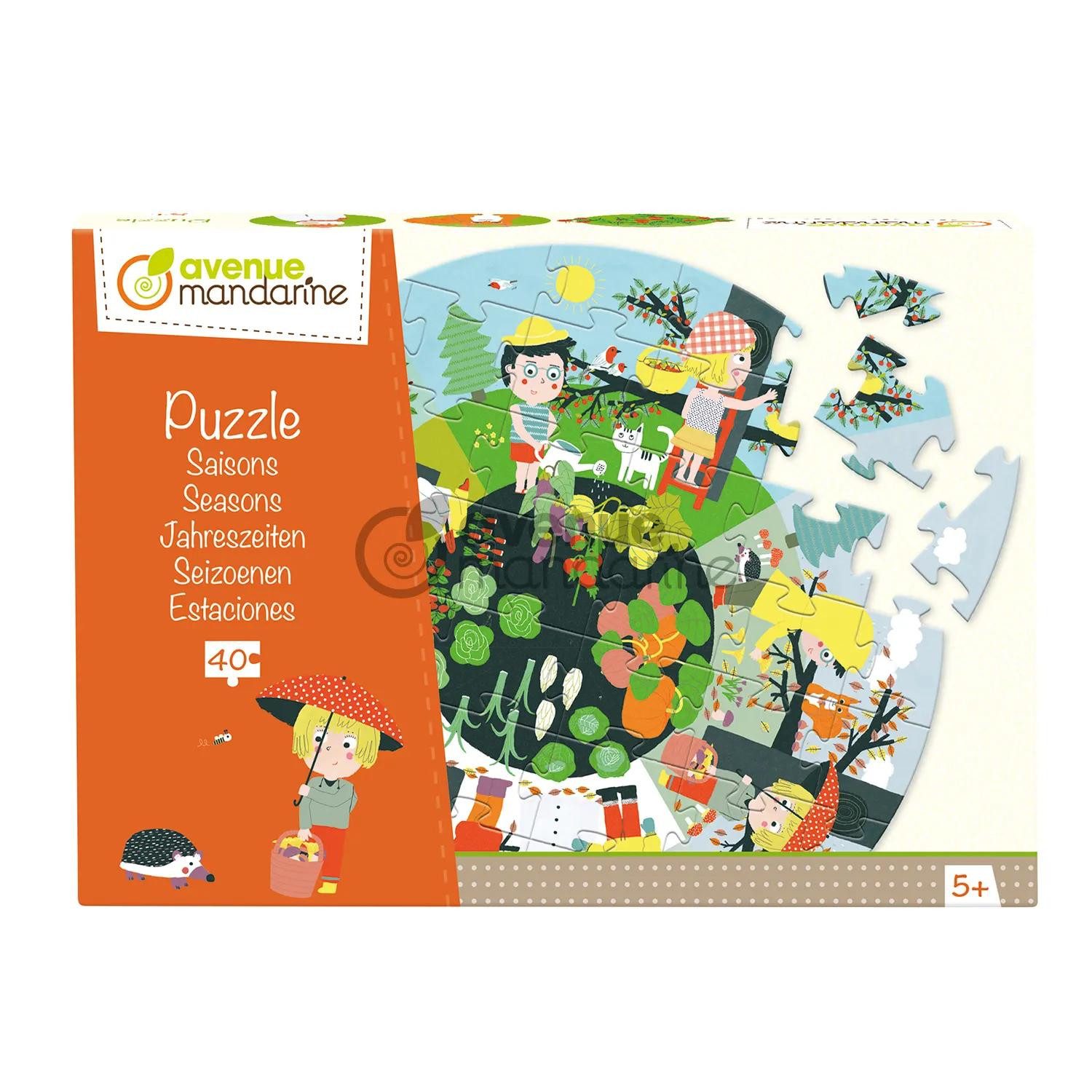 Avenue Mandarine Puzzle 2x Lernpuzzle, Die Jahreszeiten - Mehrfarbig PU007O, Puzzleteile, My Mandarine