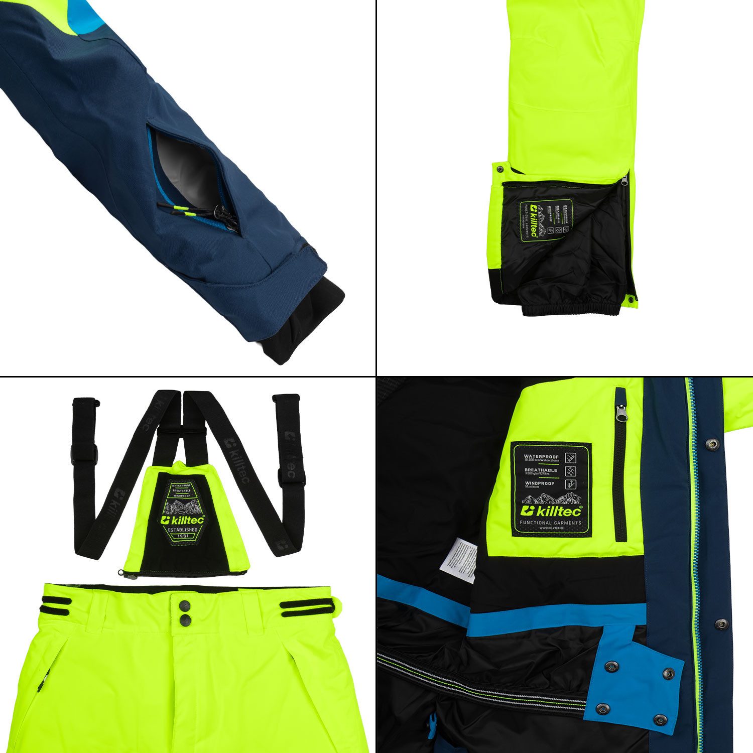 Killtec Skianzug für Jungen Alpin Skijacke + Skihose, wasserdicht - winddicht - atmungsaktiv - mit Schneefang