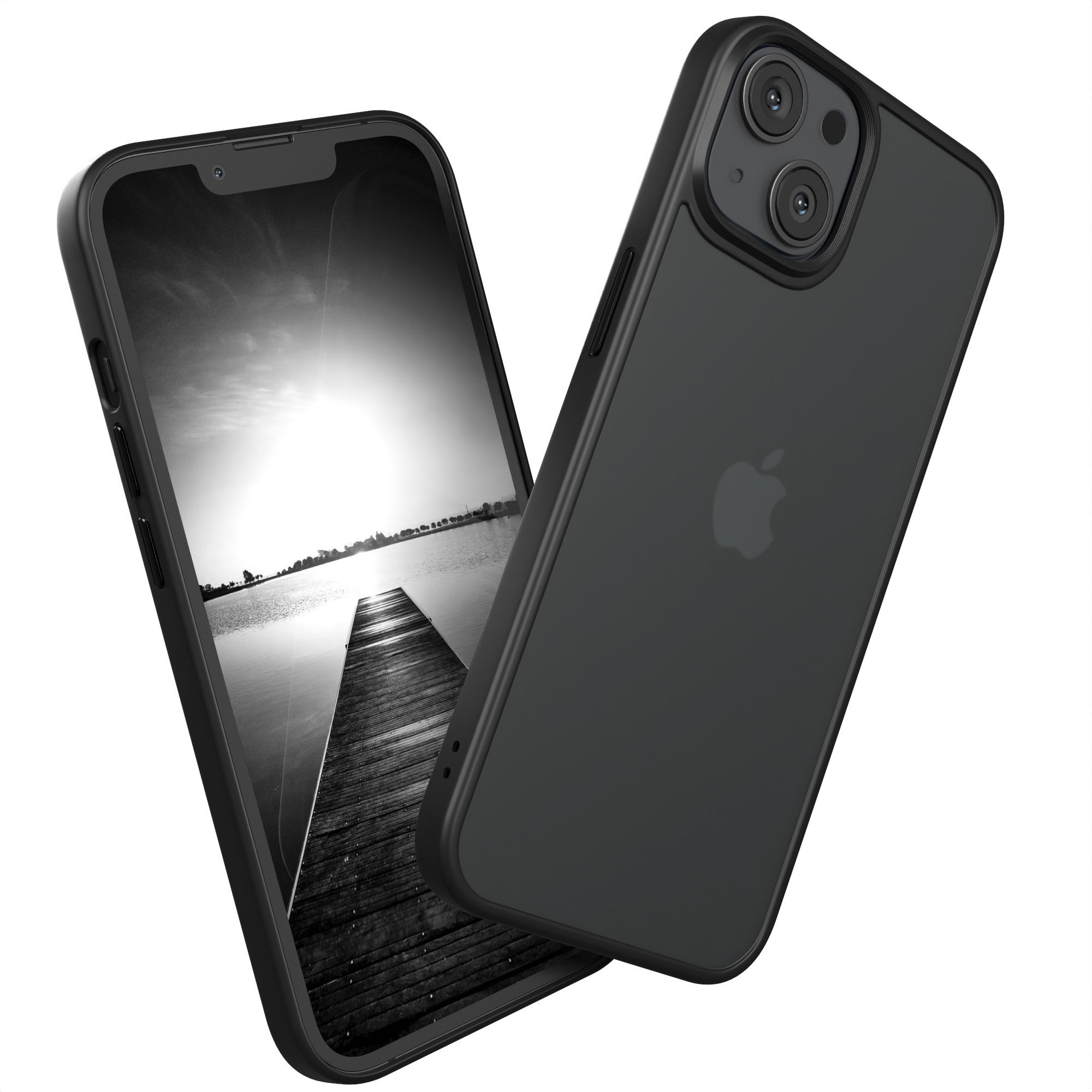 EAZY CASE Handyhülle Outdoor Case für Apple iPhone 13 6,1 Zoll, Hülle Outdoor kratzfest Schutzhülle mit Kameraschutz Robust Schwarz
