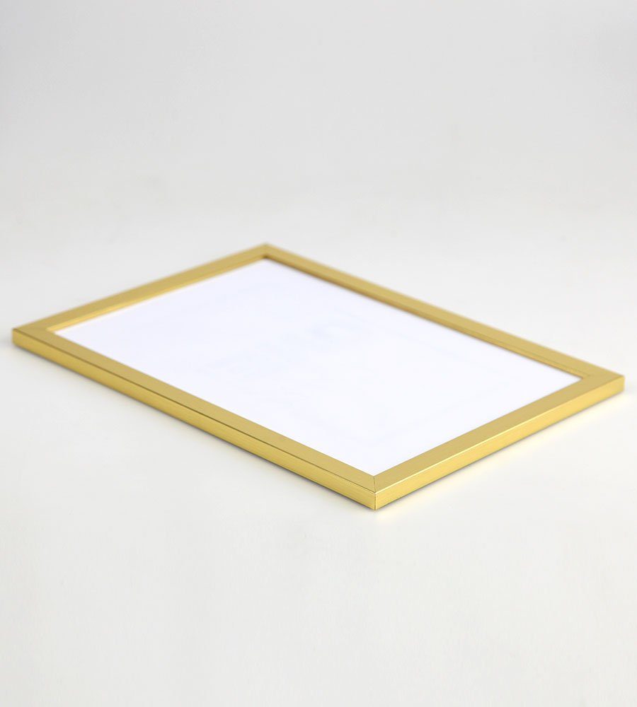 Bilderrahmen Kunststoff Plexiglas FlexiFrame Bilderrahmen TREND Blockprofil Leichter mit Gold IDEAL