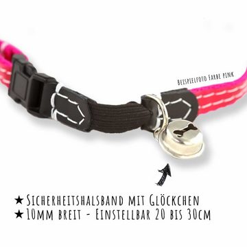 Monkimau Hunde-Halsband Katzenhalsband reflektierend mit Glocke, Nylon, mit Glocke