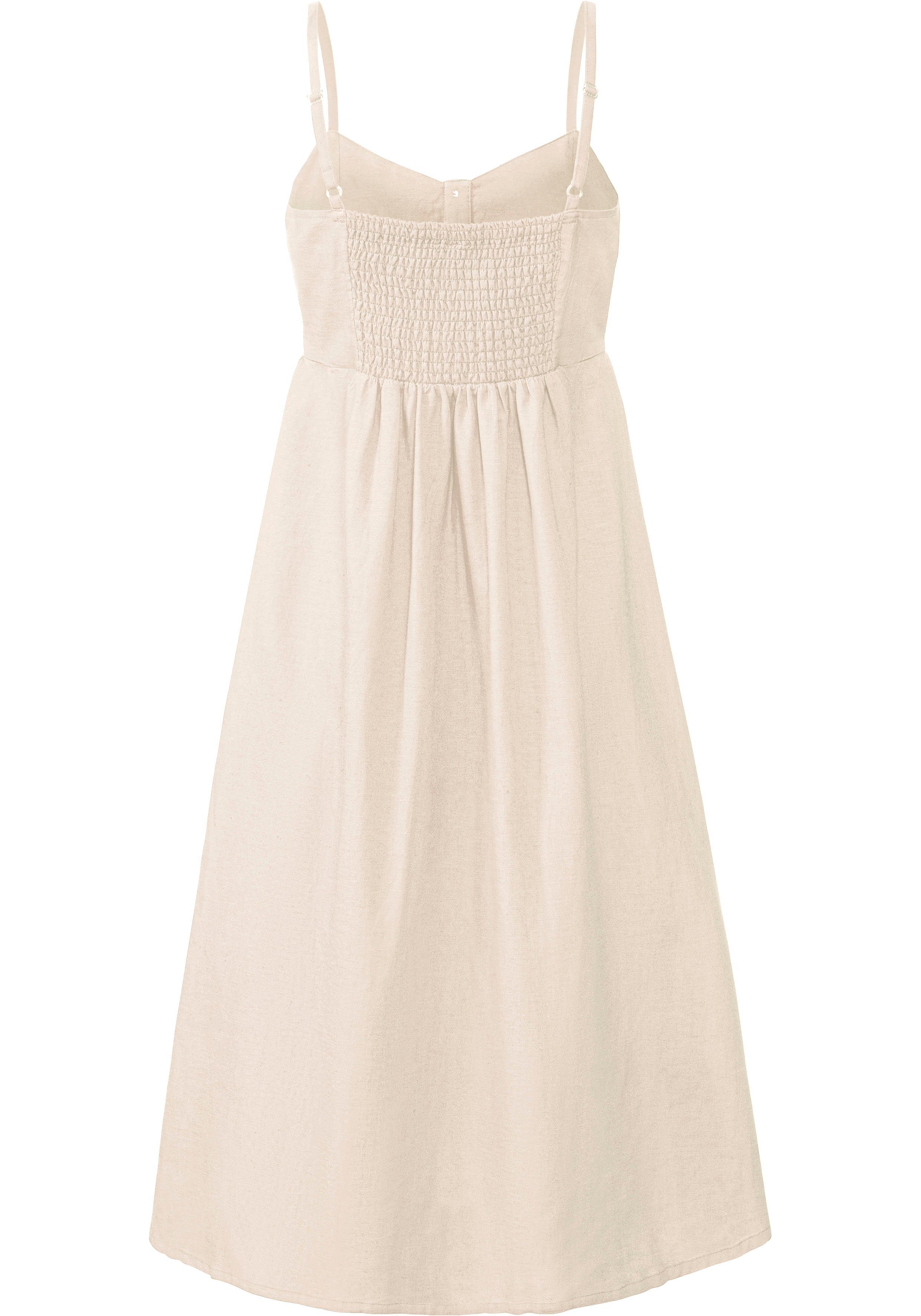 Sommerkleid aus LASCANA Leinenmix sand