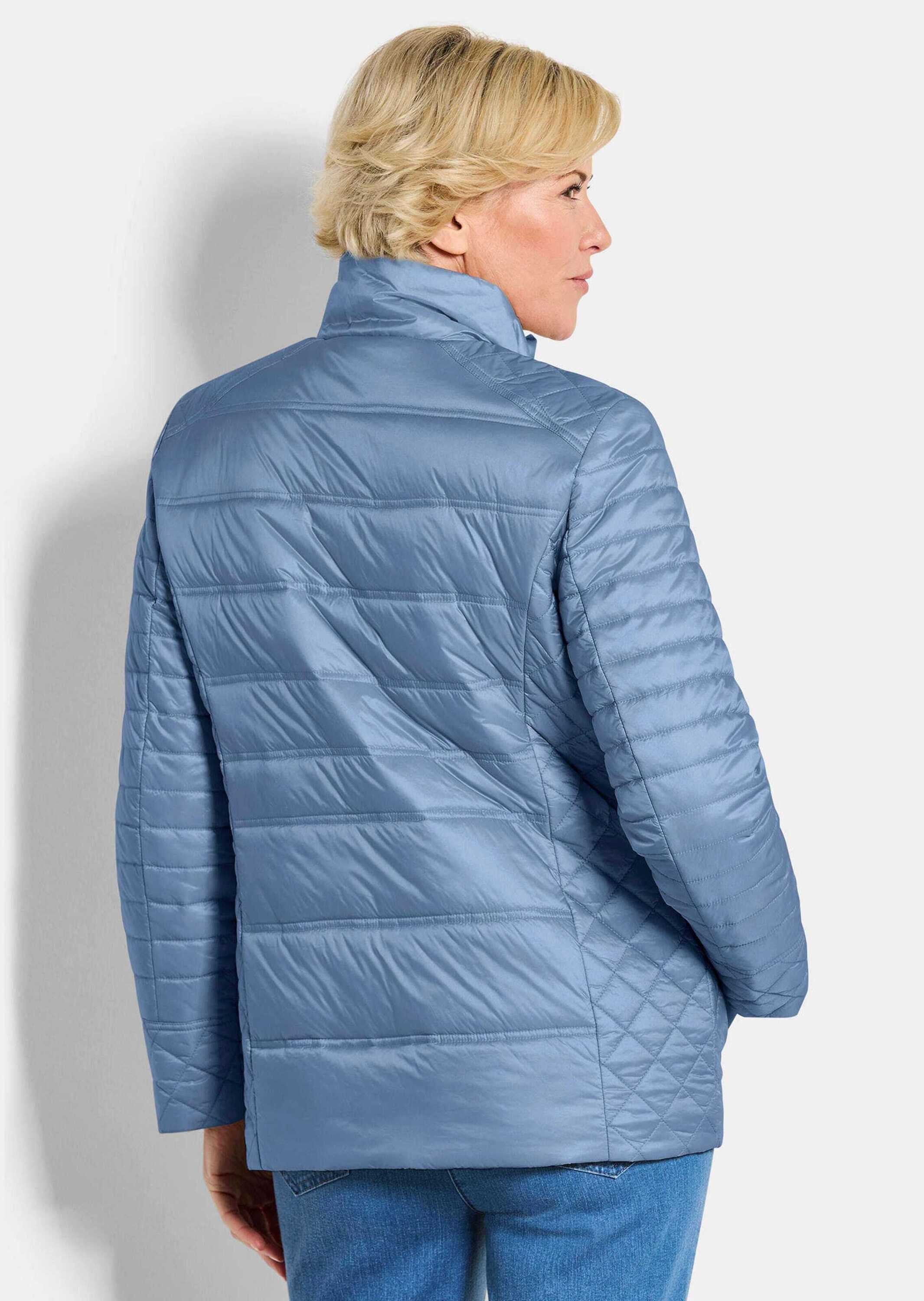 GOLDNER Steppjacke Kurzgröße: Übergangsjacke mit Muster-Mix Windjacke mit Stehkragen, Reißverschluss, Taschen und Langarm