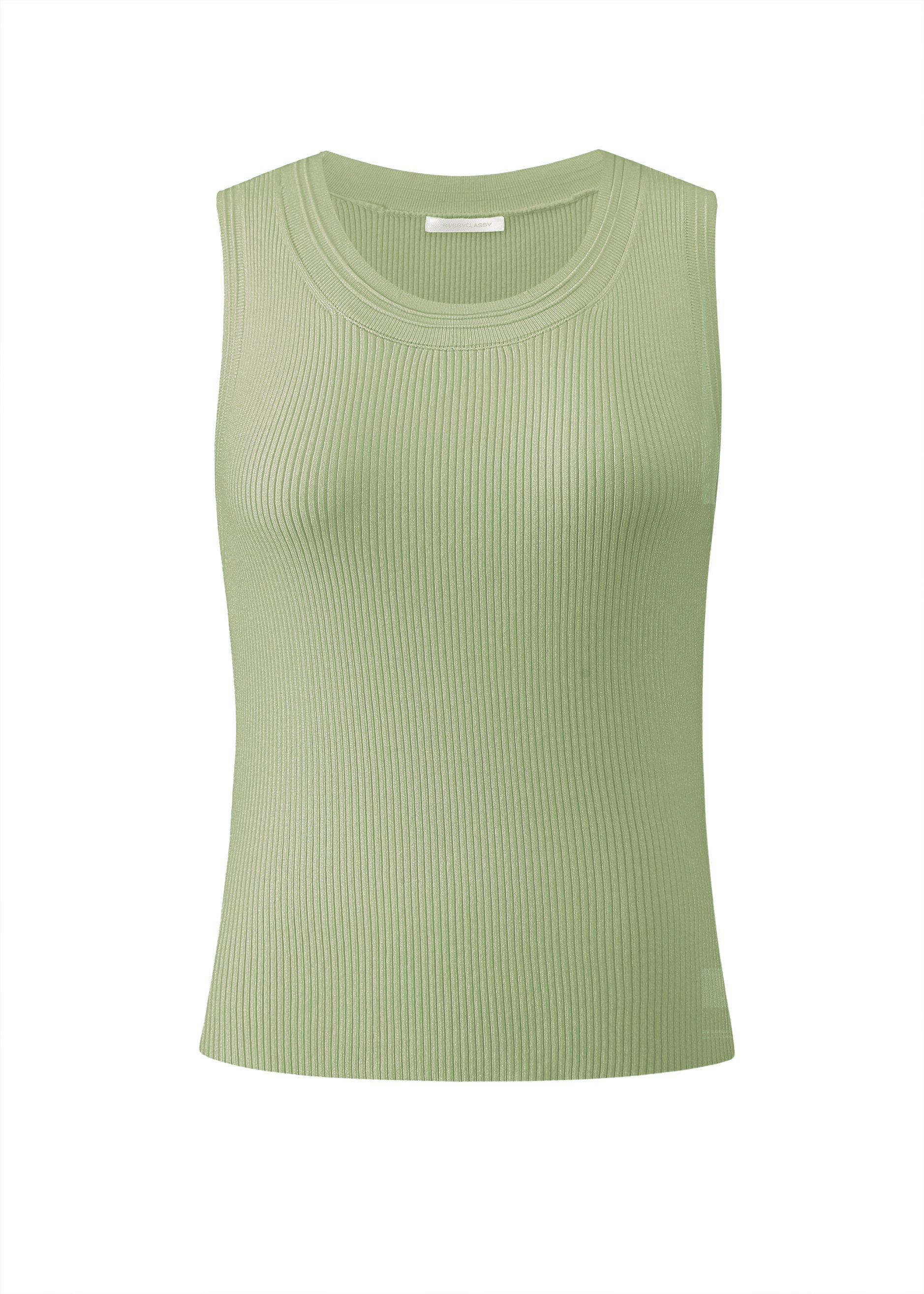 SASSYCLASSY T-Shirt Strick-Top Damen mit Rundhalsausschnitt ärmellos Top in günstig online kaufen