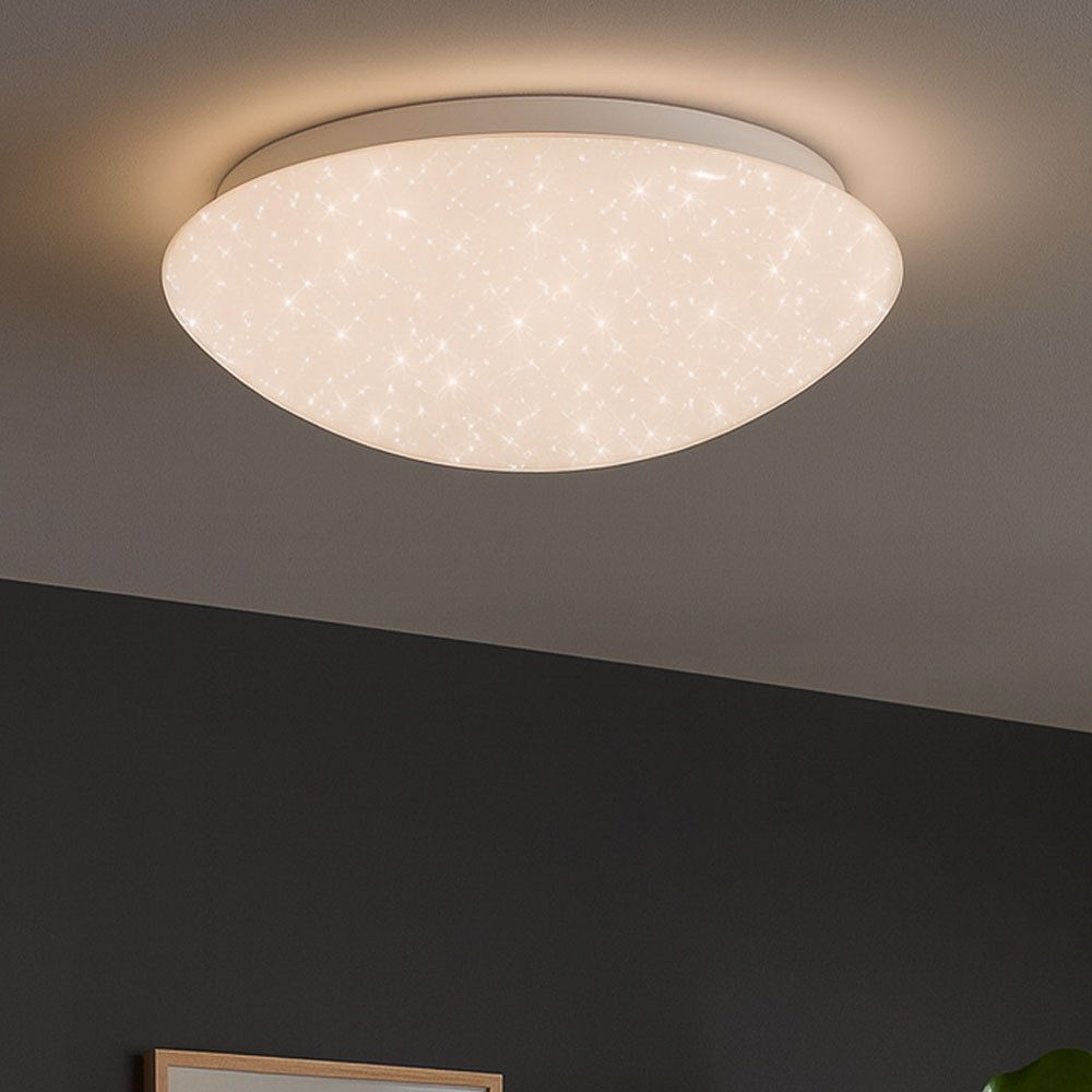 Briloner Leuchten LED Deckenleuchte, LED-Leuchtmittel fest verbaut, Kaltweiß, Warmweiß, Neutralweiß, Tageslichtweiß, Farbwechsel, Deckenleuchte Badezimmerlampe LED weiß CCT dimmbar Sterneneffekt