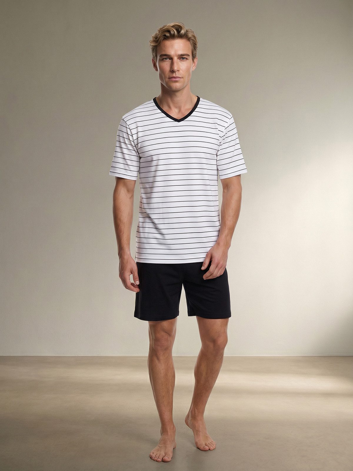 Henry Terre Shorty Pyjama Set Kurz - V-Neck