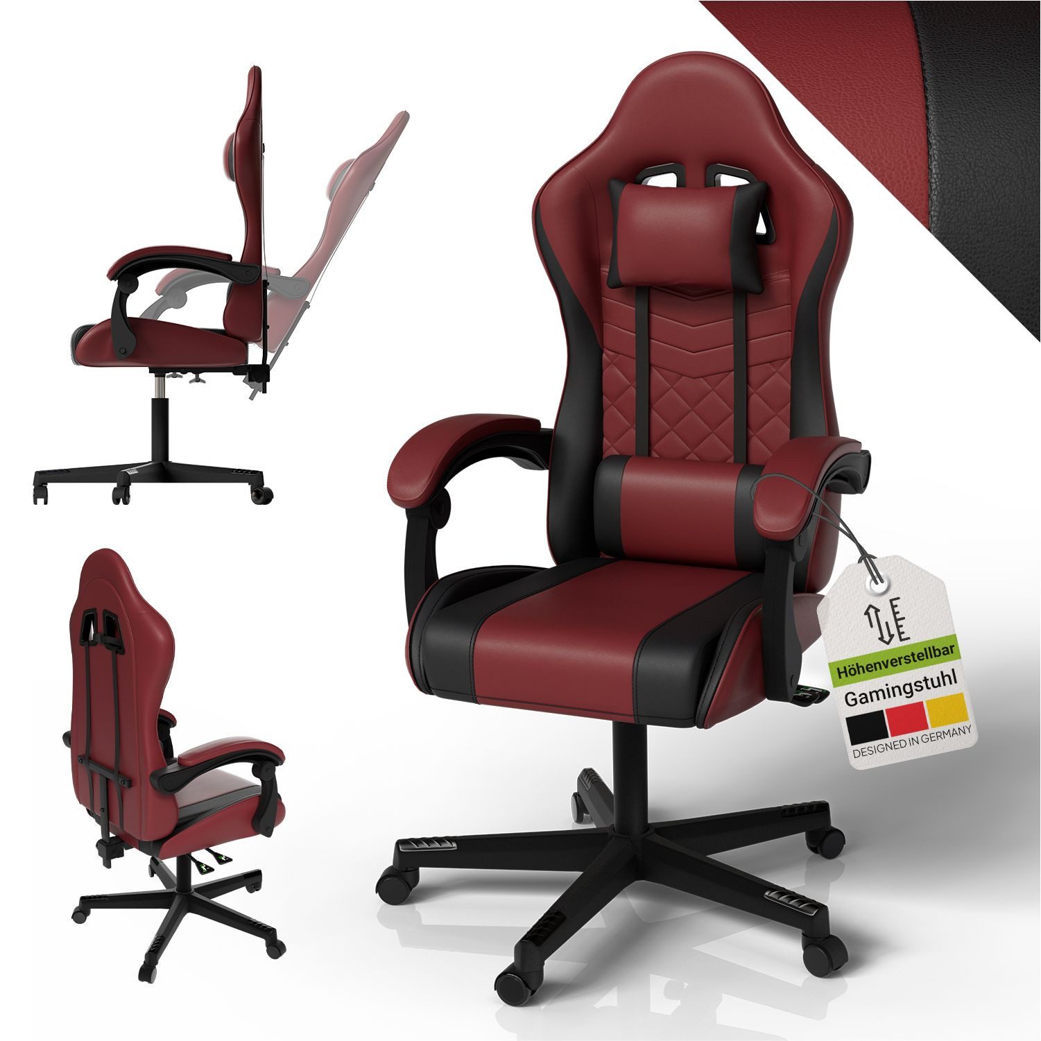 Juskys Gaming-Stuhl HyperSeat, Verstellbare Rückenlehne, robuste Konstrukti günstig online kaufen