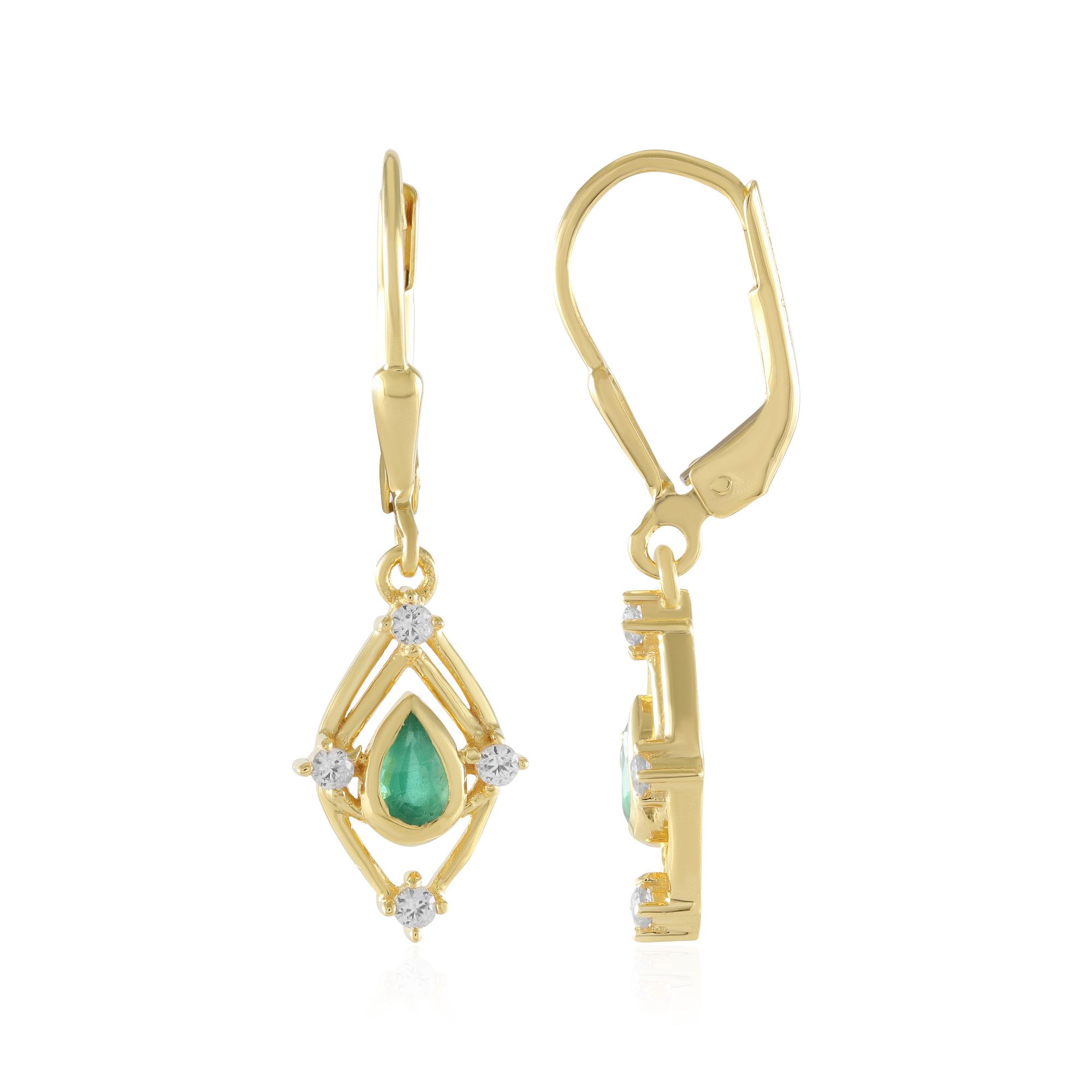 Cavill Ohrring-Set Cavill Elegante Russische Smaragd Серьги 0,35 ct Silber verg. (2-tlg)