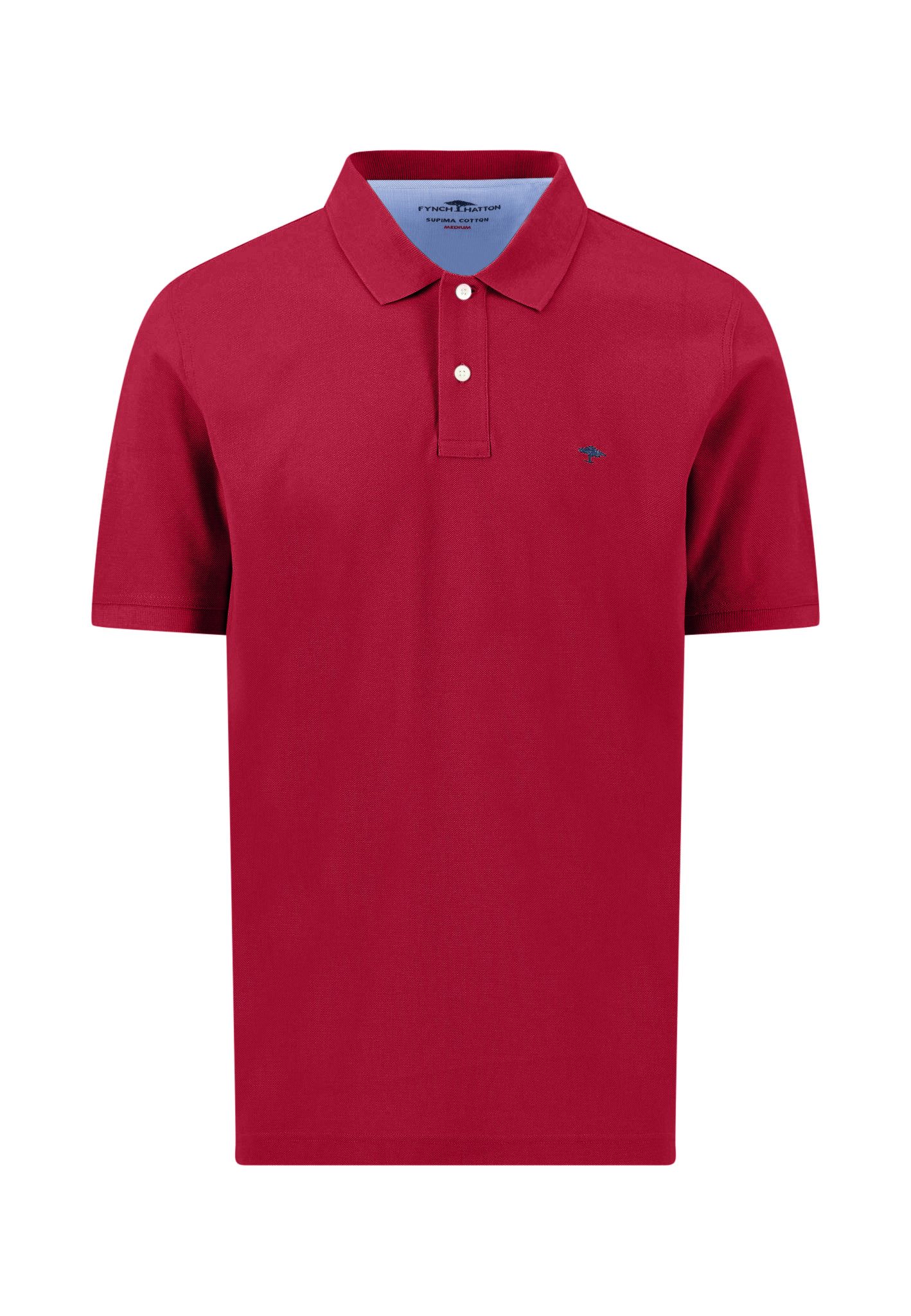 FYNCH-HATTON Poloshirt - Shirt aus Baumwolle mit strukturierter Oberfläche - Herren T-Shirt