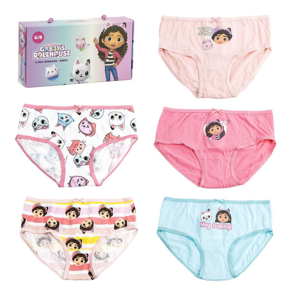 Cerda Slip Gabby’s Dollhouse Mädchen Unterhosen 5er Set Baumwoll Slips