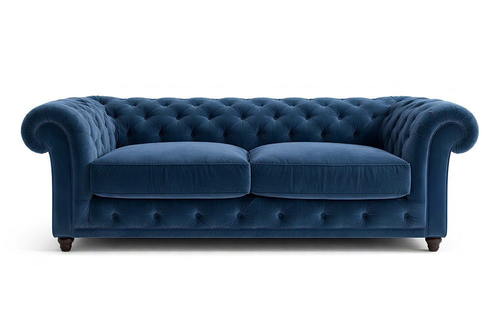 Xlmoebel 3-Sitzer Chesterfield Polster Sofa 3 Sitz Textil #129 Sofort, Made in Europa