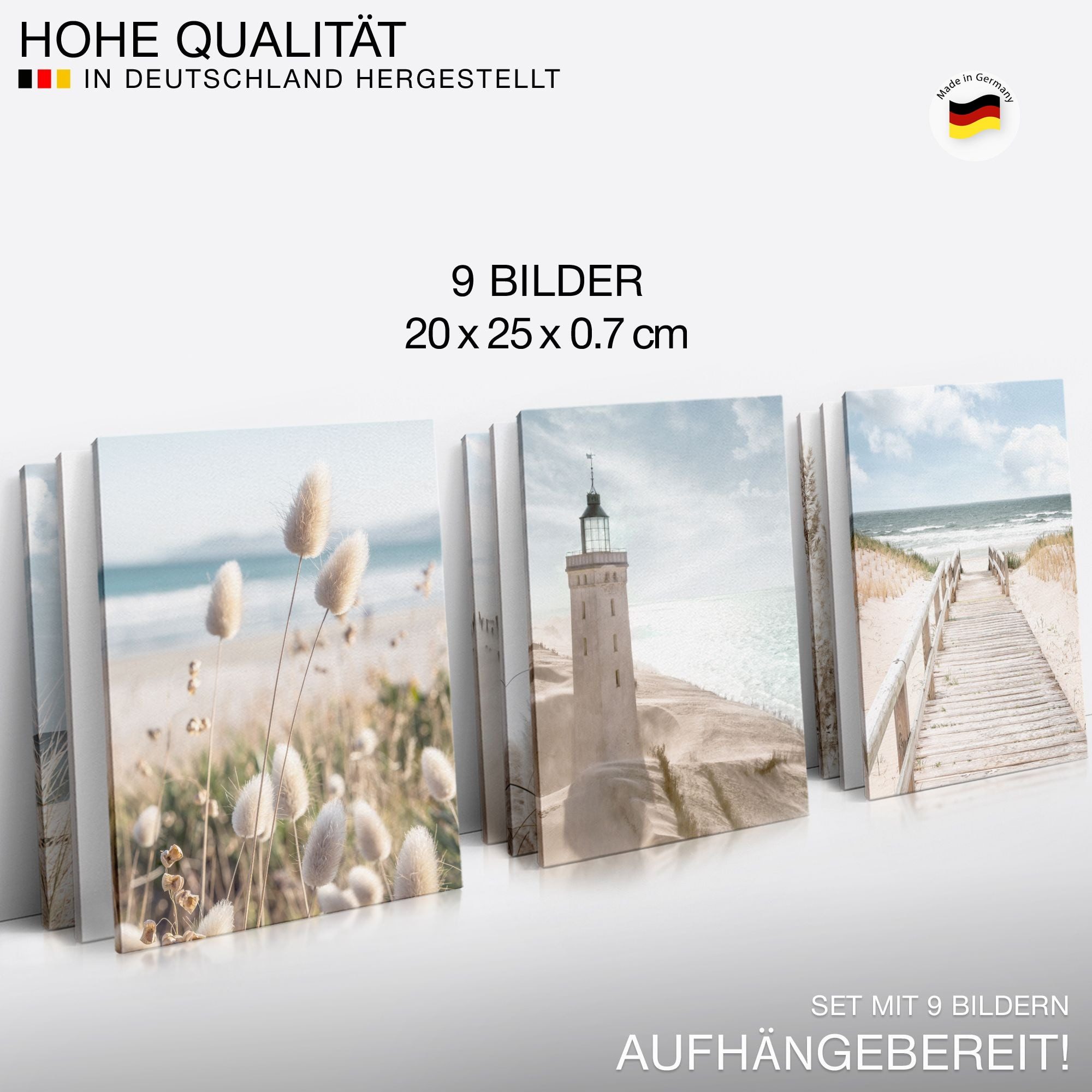 Novart Wandbild Set Ostsee Meer Strand Boho, (9 St) – Bild 3 von 5