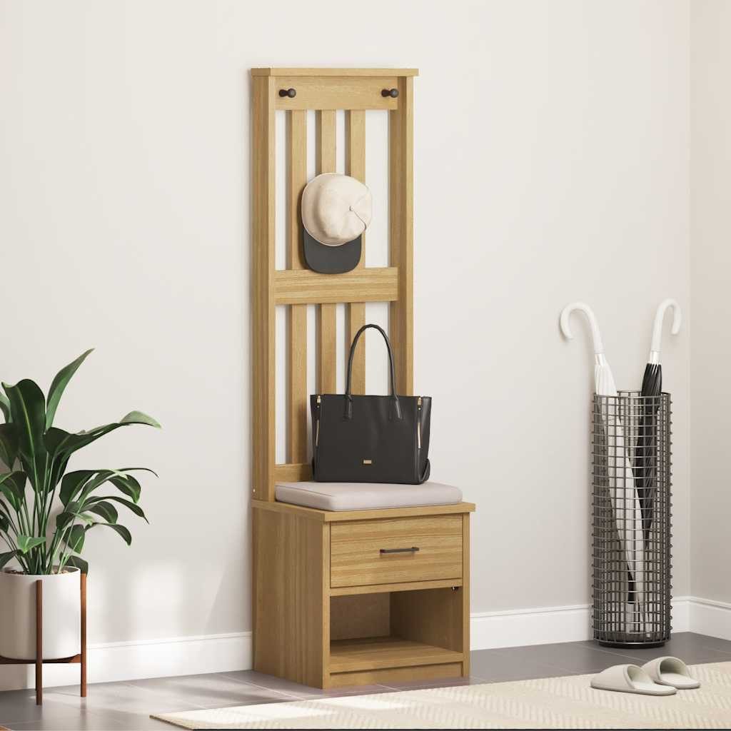 vidaXL Sitzbank Garderobenständer SANDNES 45x40x159,5 cm Massivholz Kiefer