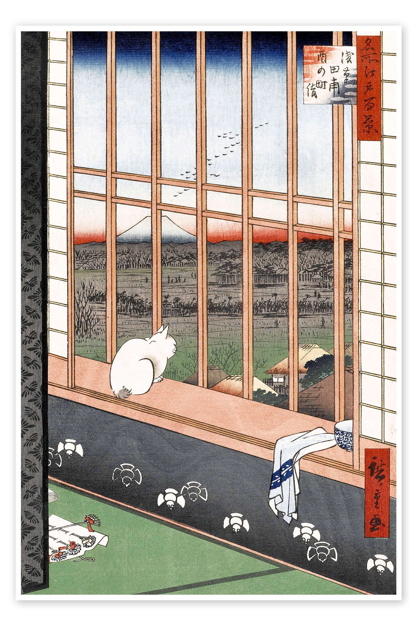 Posterlounge Wandbild Asakusa Reisfelder und Torinomachi Fest, Utagawa Hiroshige, erhältlich als Poster, Leinwandbild, Wandsticker oder Acrylglasbild