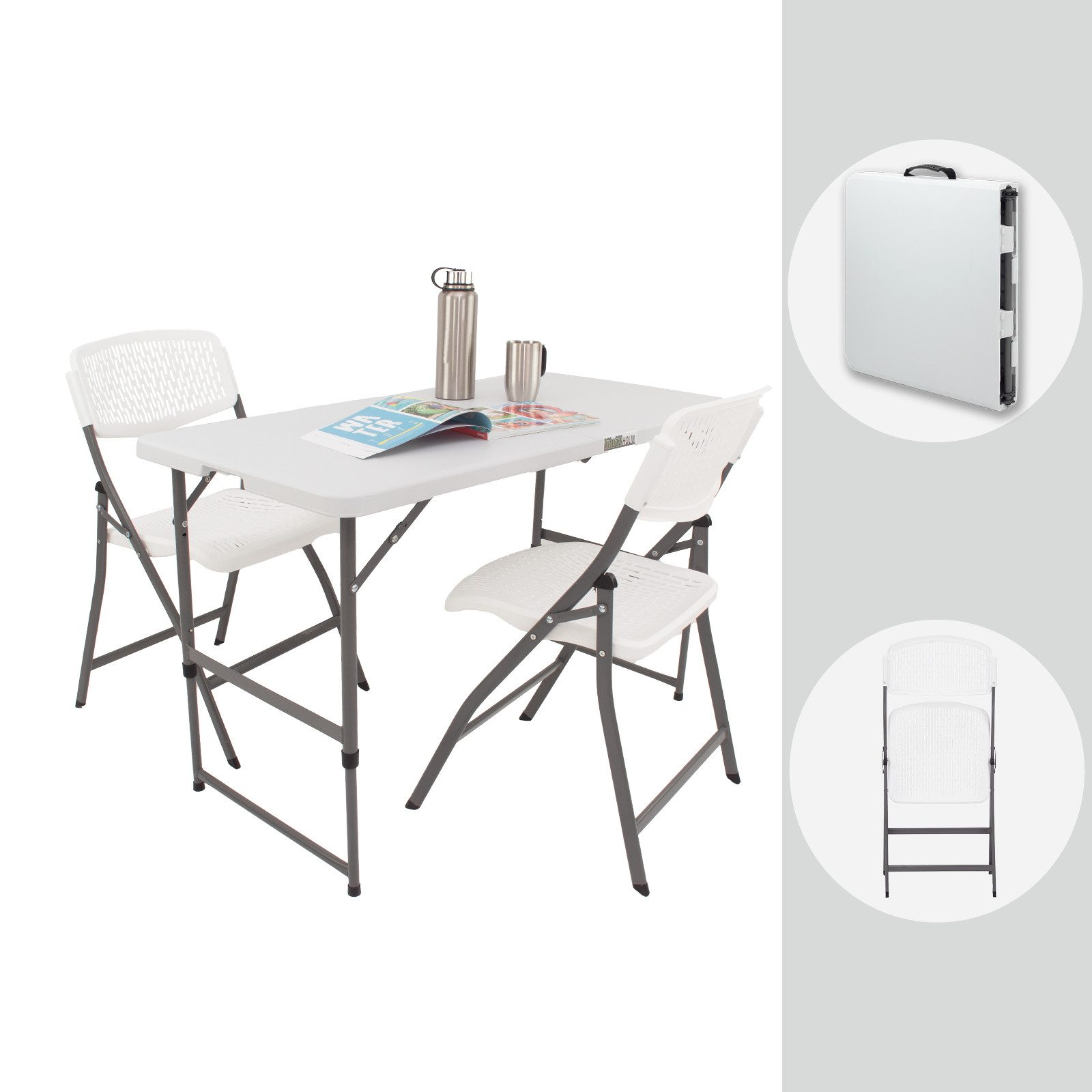 TRUTZHOLM Bierzeltgarnitur Campingset eckig Klapptisch 120x60 günstig online kaufen