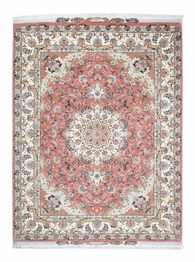 Orientteppich Perser - Täbriz - Royal - 204 x 154 cm - rosa, morgenland, rechteckig, Höhe: 7 mm, Wohnzimmer, Handgeknüpft, Einzelstück mit Zertifikat