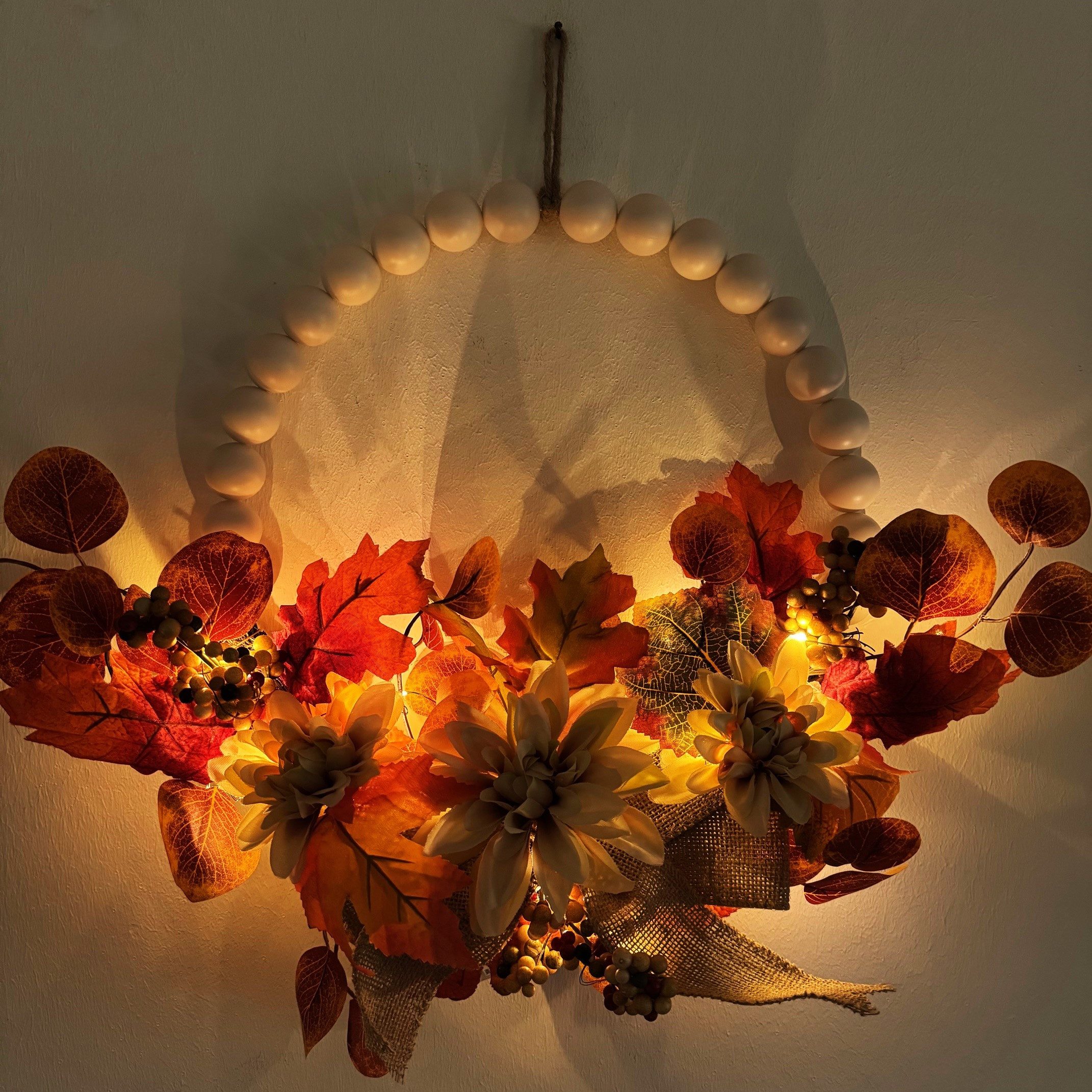Online-Fuchs Dekokranz Türkranz Herbst mit LED-Lichterkette günstig online kaufen