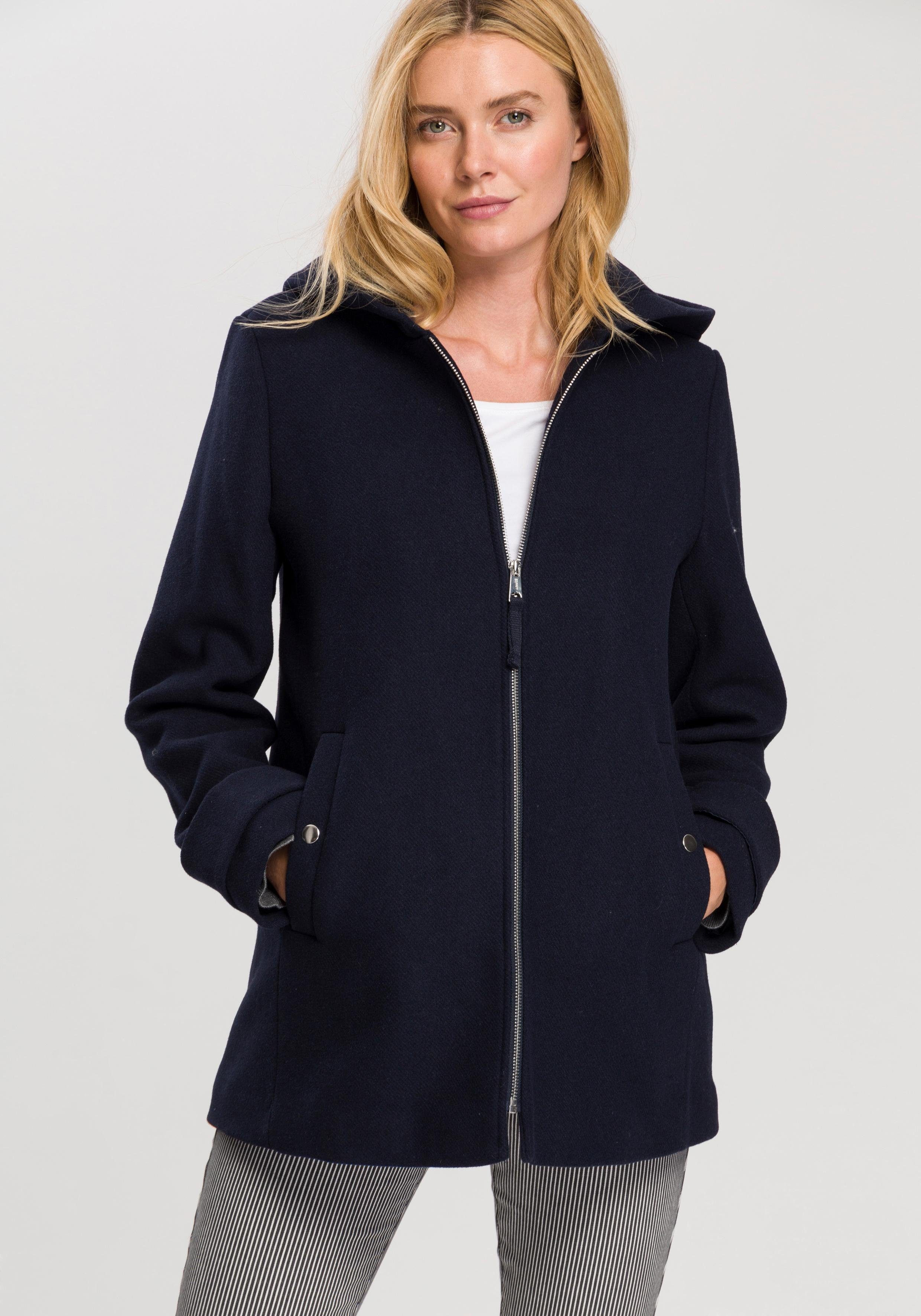Esprit Wollmantel in maritimer Optik, Pflegeleichter Materialmix online