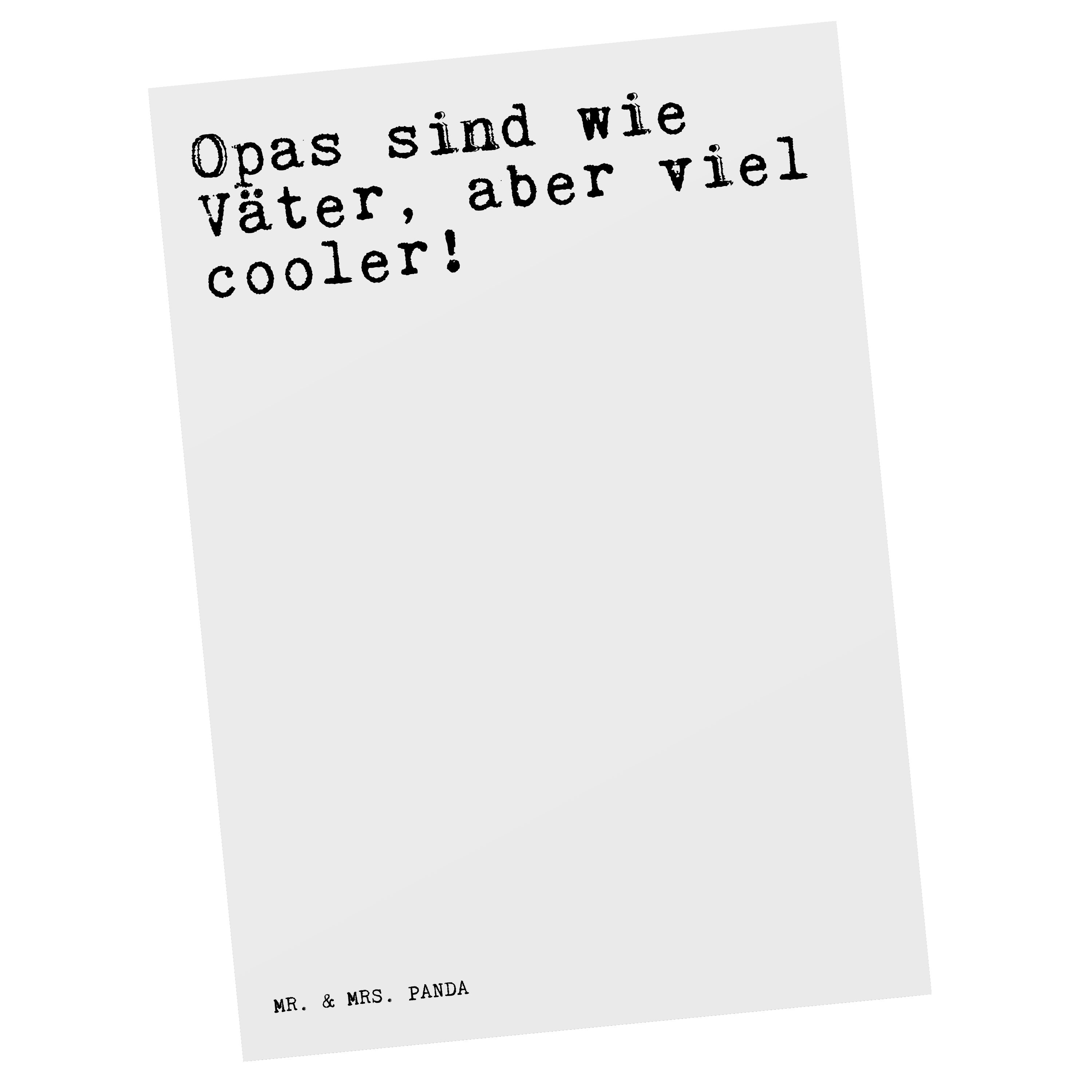 Mr. & Mrs. Panda Postkarte »Opas sind wie Väter,... Weiß Geschenk