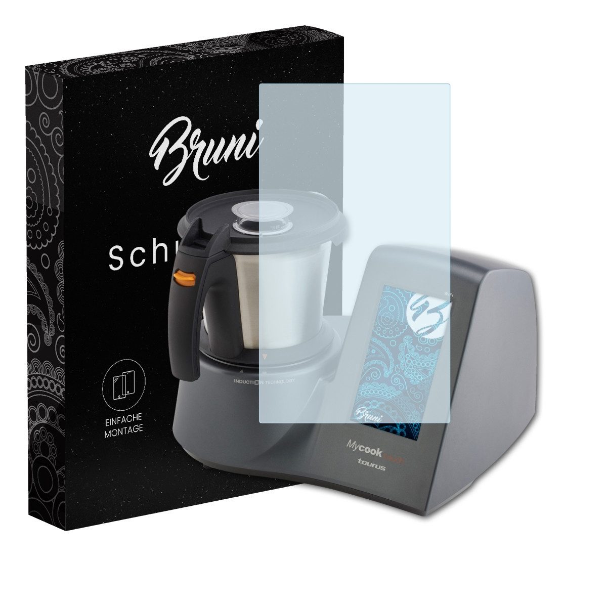 Bruni Schutzfolie Glasklare Displayschutzfolie für Mycook Touch, (2 Folien), praktisch unsichtbar