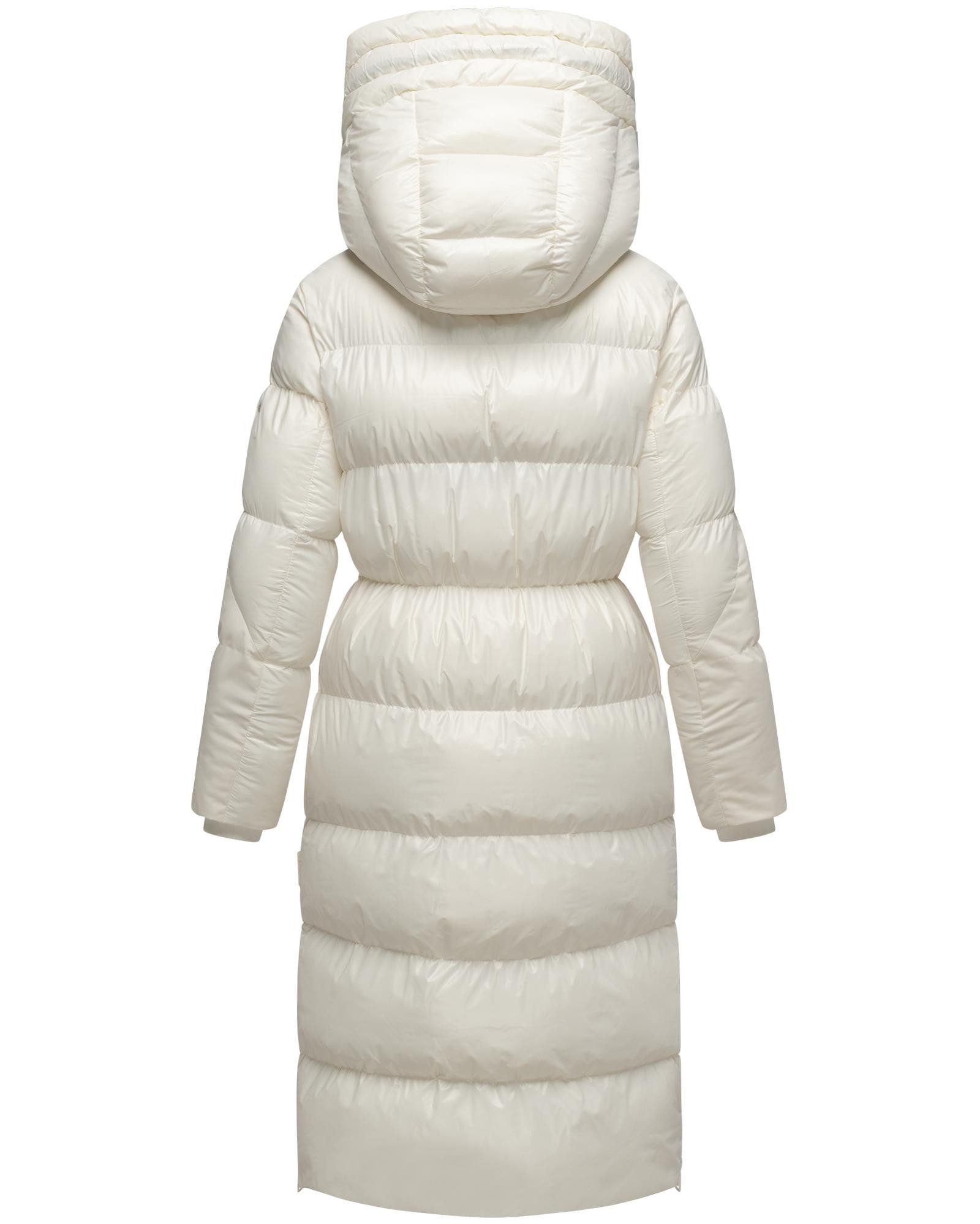 Navahoo Steppmantel Knusperherz 14 Langer gesteppter Damen Wintermantel mit Materialmix