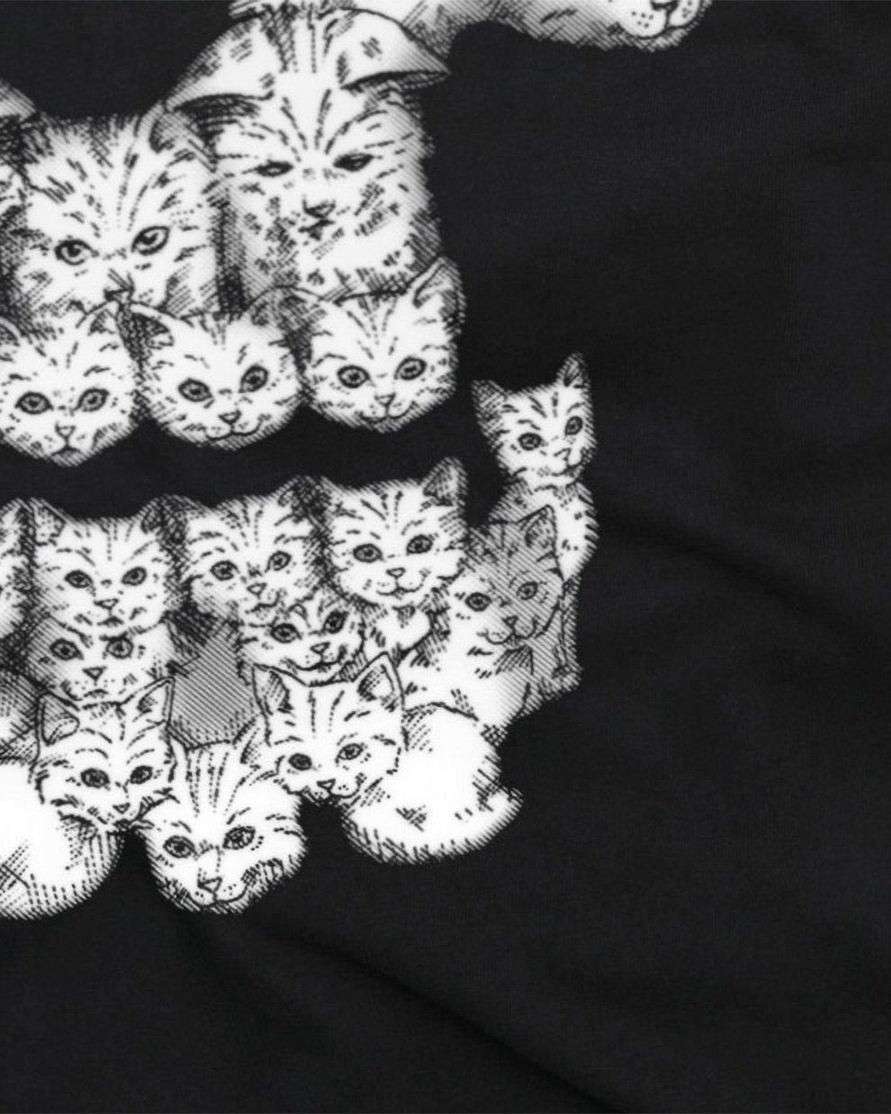 rock kater mieze katze Print-Shirt katzen bbt Skull tattoo style3 Cat T-Shirt Herren totenkopf miez
