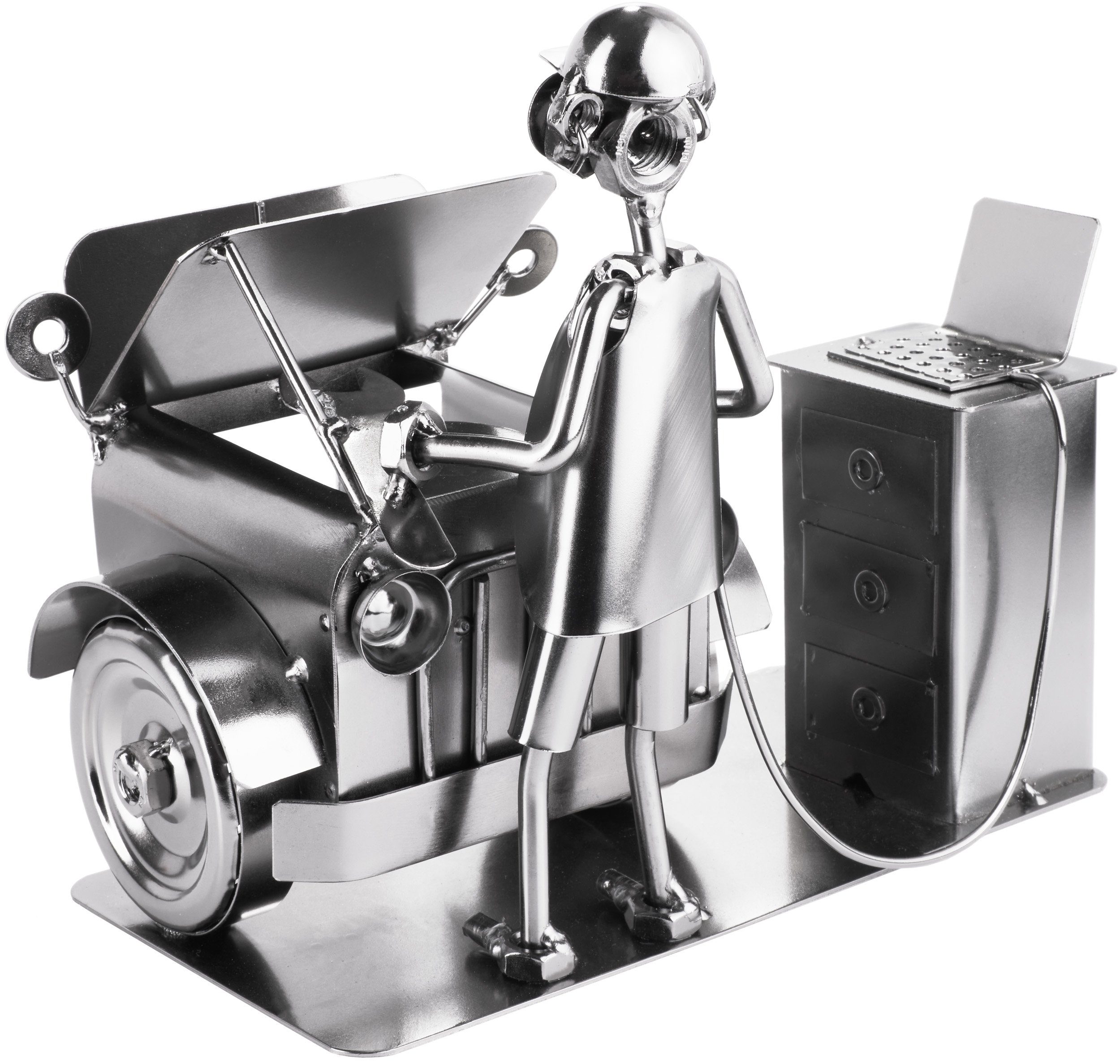 BRUBAKER Dekofigur Metallskulptur Schraubenmännchen Automechaniker (Metallf günstig online kaufen