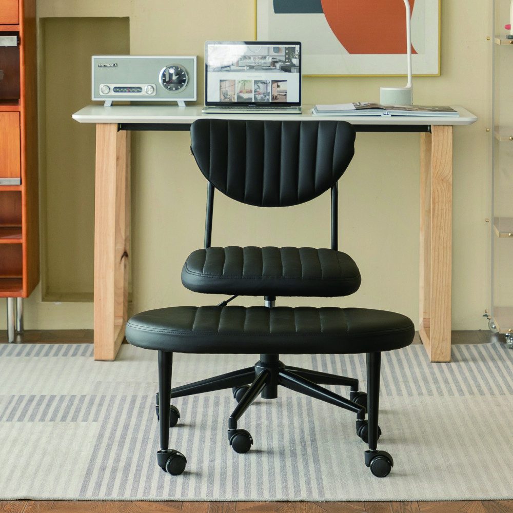 BBWL Drehstuhl Velvet Bürostuhl mit integrierter Fußstütze Memory Foam 360° drehbar, ergonomischer Drehstuhl höhenverstellbar Home Office Design