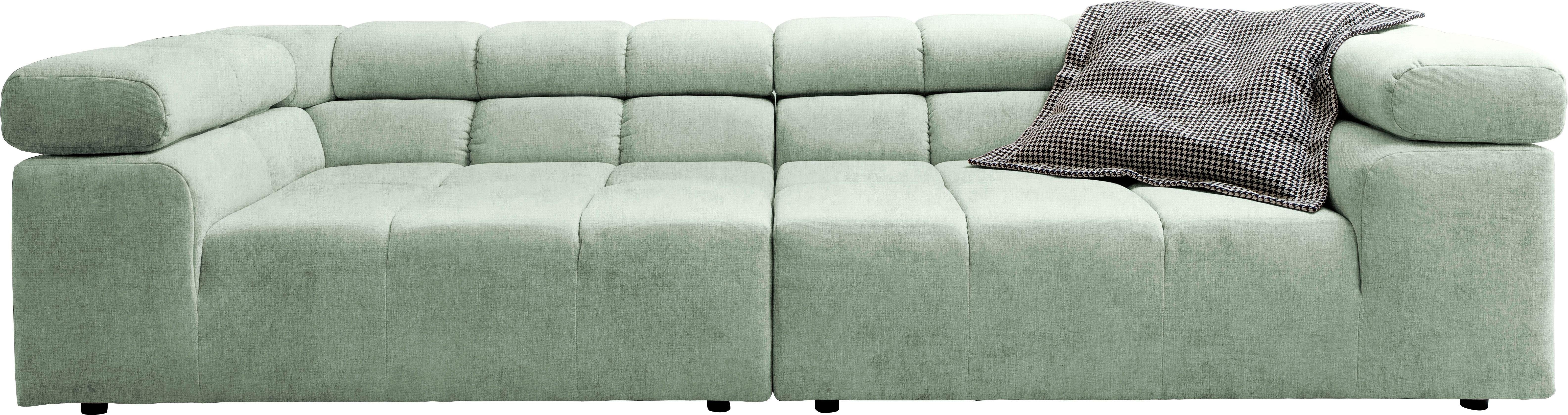 INOSIGN Big-Sofa Ancona B/T/H: 290/110/70 cm, auffällige Steppung, inkl. 2 Zierkissen und verstellbaren Kopfstützen