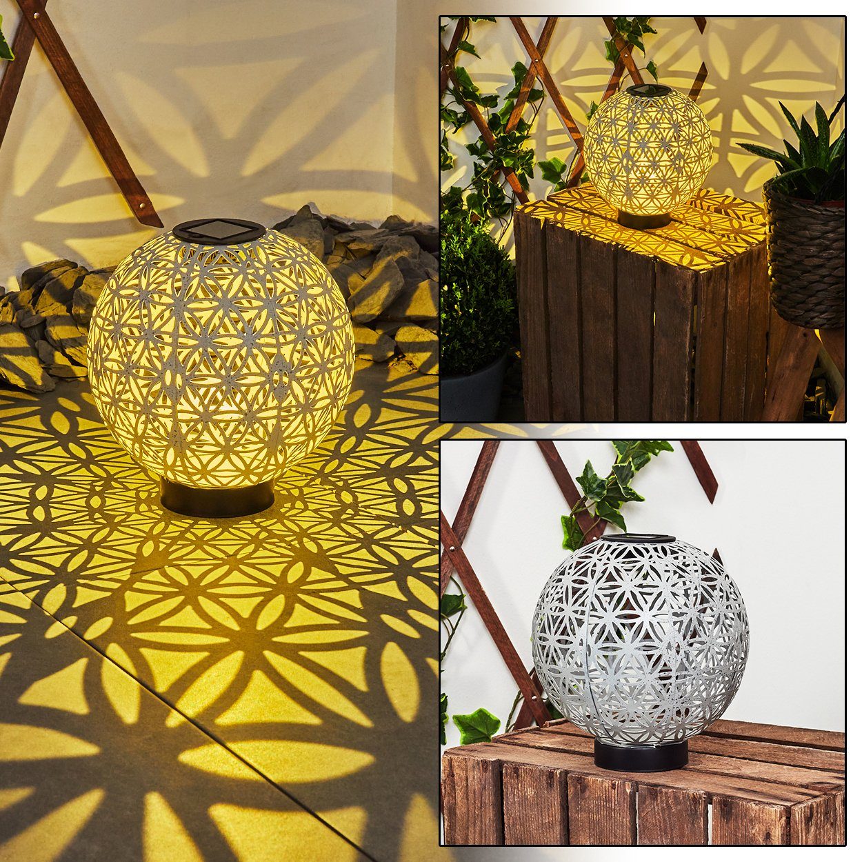 hofstein LED Solarleuchte »LED Außen Terrassen Garten Balkon Lampen