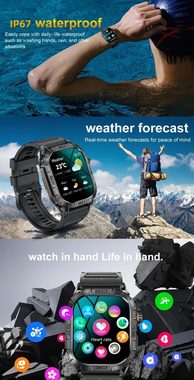 Tidy K63 Smartwatch, Fitness Tracker 1,96-AMOLED Gesundheits-Smartwatches Smartwatch (1,96 Zoll), Fitness Tracker