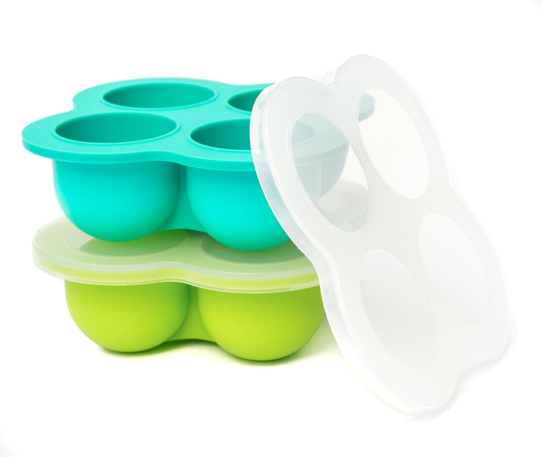 Deckel, BPA-frei, Apfel/Blaubeere Set Gewürze Gefrierform, Eiswürfelform FRIERies – Einfrieren, mit z.b. divata 2er Silikon Babybrei, Nahrung Eiswürfelform