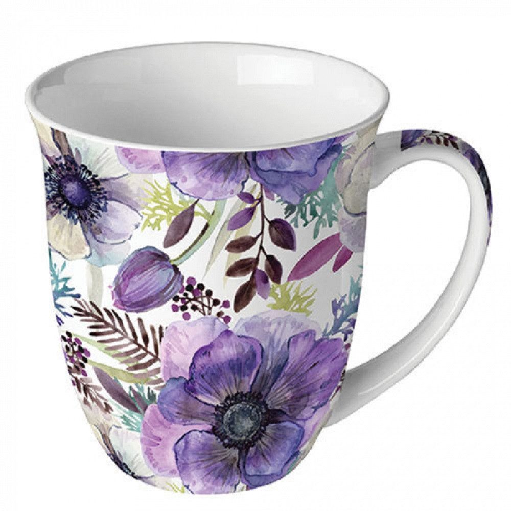 Ambiente Luxury Paper Products Becher Sommer, Blumen, Tiere, Pflanzen, Bäume, Herbst, Mug, Kollektion, 1-tlg., Porzellan Tasse, Becher 0,4 L Lila Traum, Themen Blumen - Pflanzen, Winter, Geburtstag, Hochzeit, Valentinstag, Muttertag, Geschenke