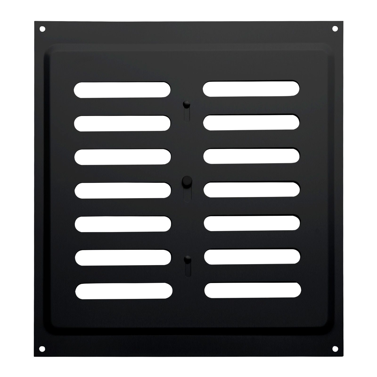 SO-TECH® Lüftungsgitter Belüftungsgitter mit Schiebeverschluss verschließbar (1 St), Edelstahl SS304 schwarz, 260 x 240 mm, Schlitzlochung oval