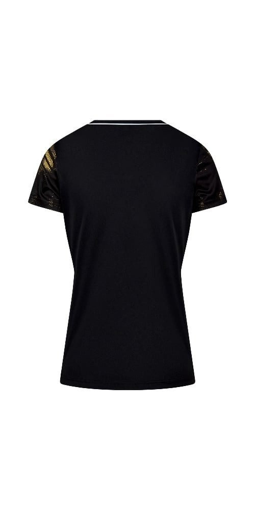 VICTOR T-Shirt Sport-Shirt T-54102 C (100% Polyester) schwarz/gelb Damen