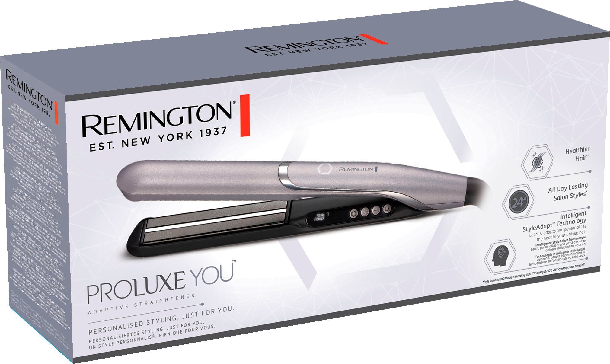 Remington Glätteisen Nutzerprofile PROluxe Haarglätter, StyleAdapt™ lernfähiger 2 Keramik-Beschichtung, Funktion, Memory S9880 You™