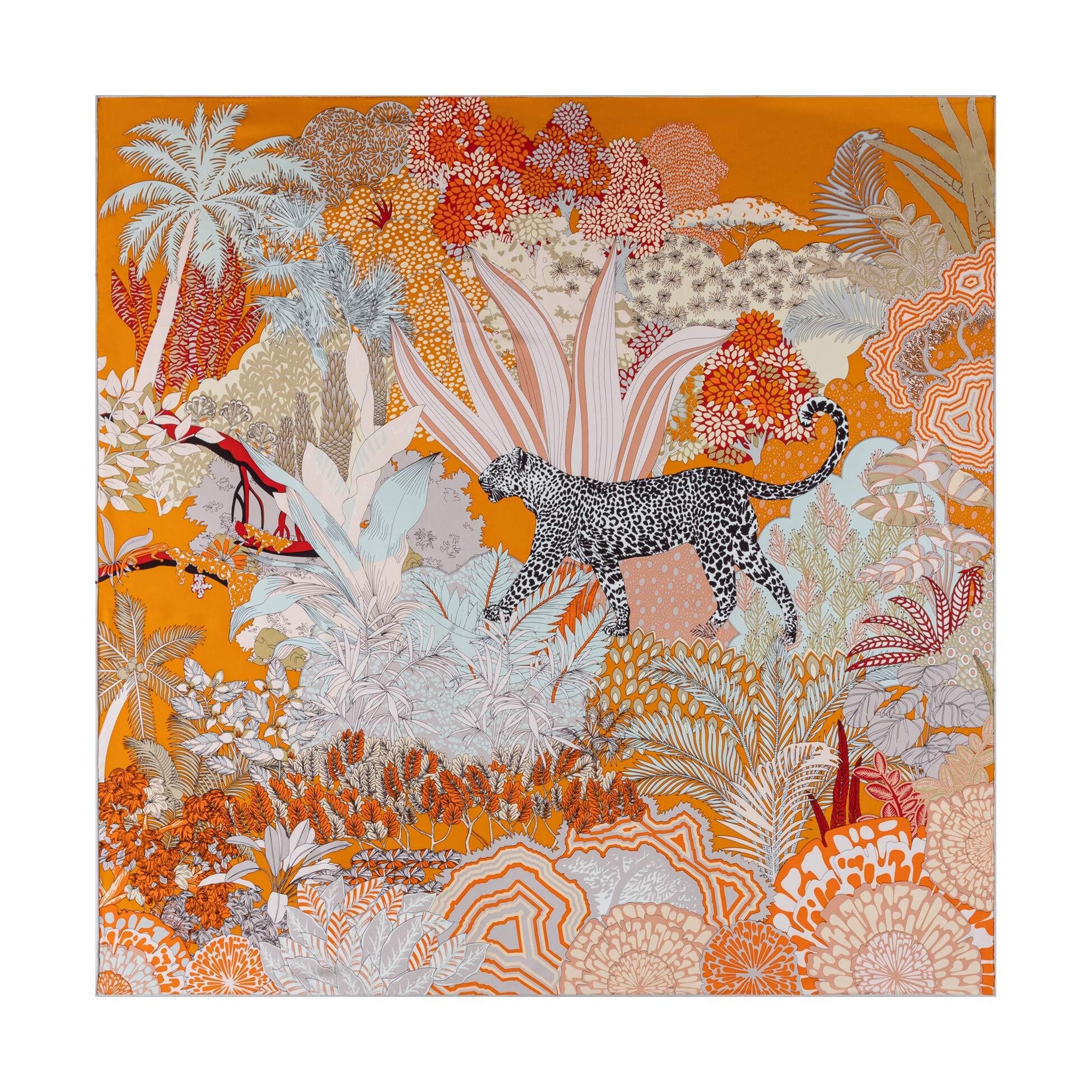 Roeckl Seidentuch Leopard Camouflage, Elegantes Satintuch