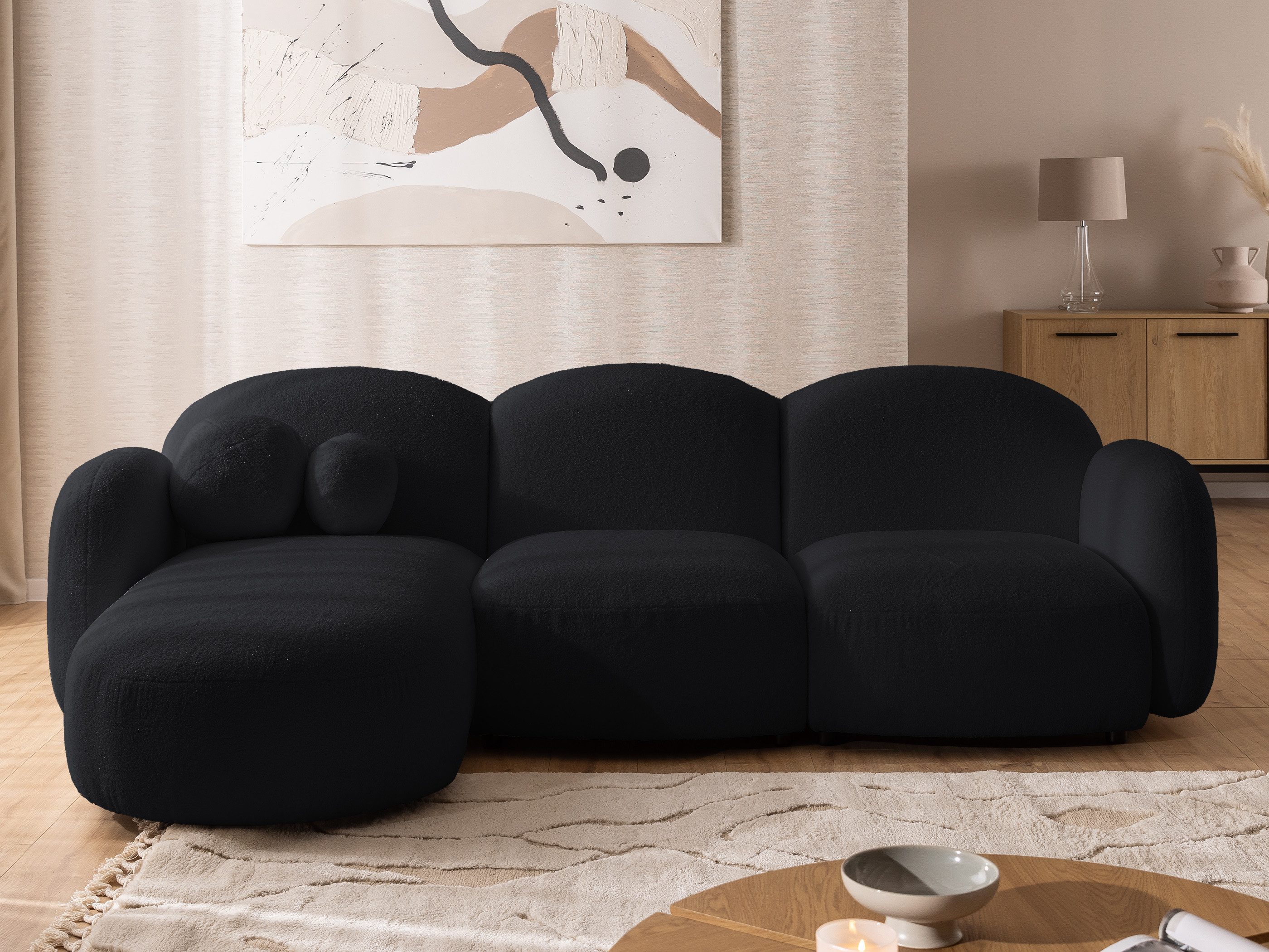 S-Style Möbel Ecksofa Nuvola aus Bouclé-Stoff günstig online kaufen