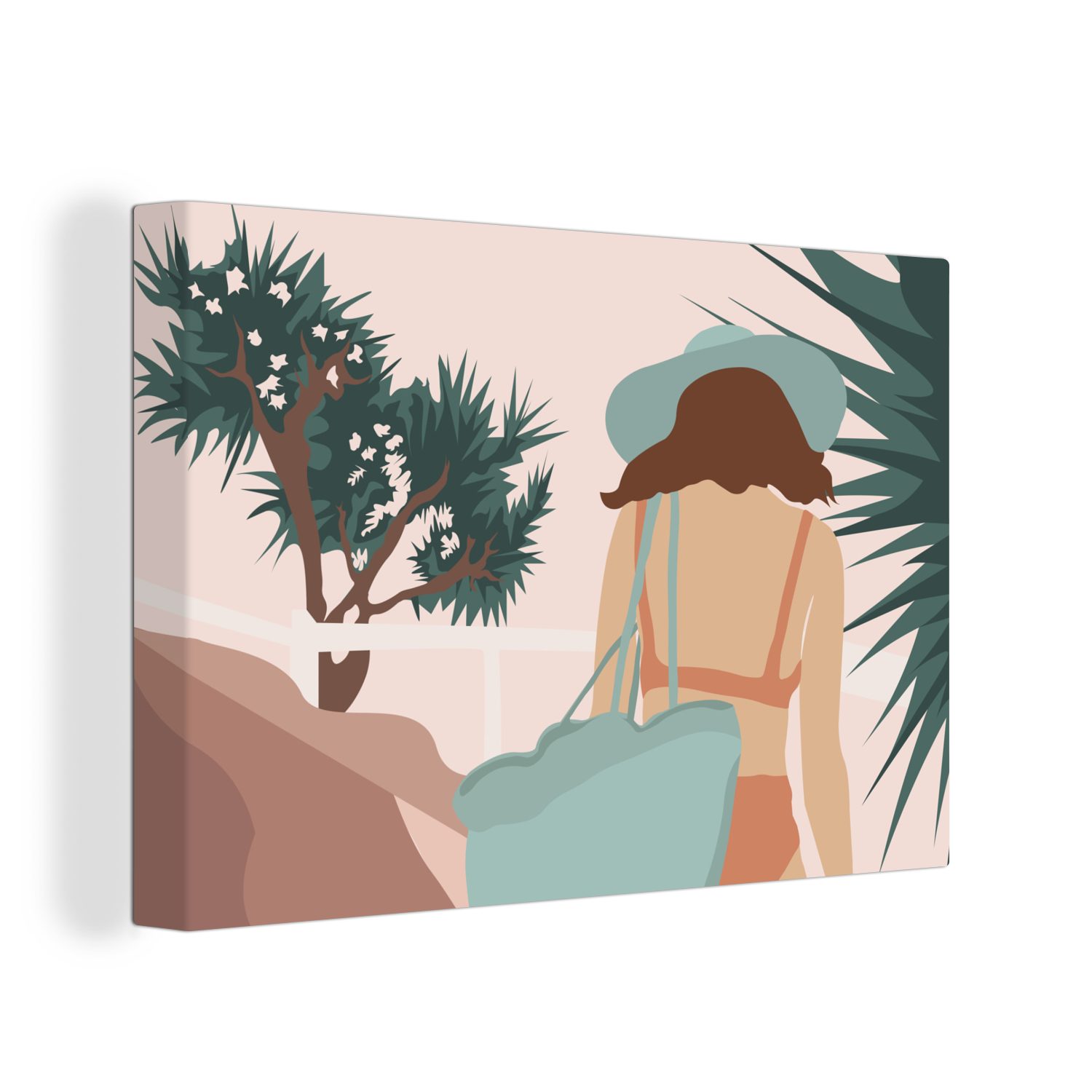 OneMillionCanvasses® Leinwandbild Sommer - Frau - Abstrakt, (1 St), Wandbild Leinwandbilder, Aufhängefertig, Wanddeko, 30x20 cm