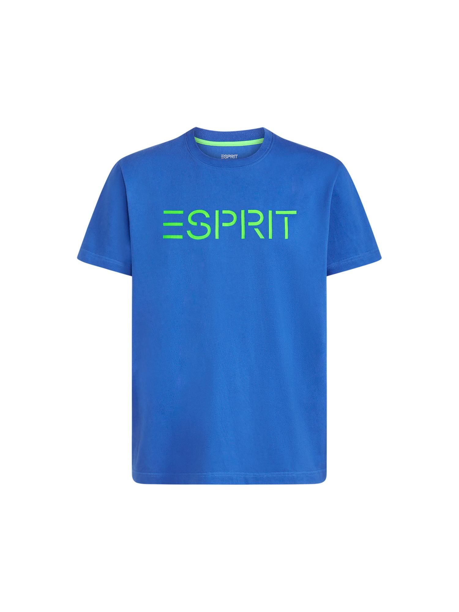 Esprit T-Shirt Unisex Logo-T-Shirt aus Baumwolljersey (1-tlg) BRIGHT BLUE