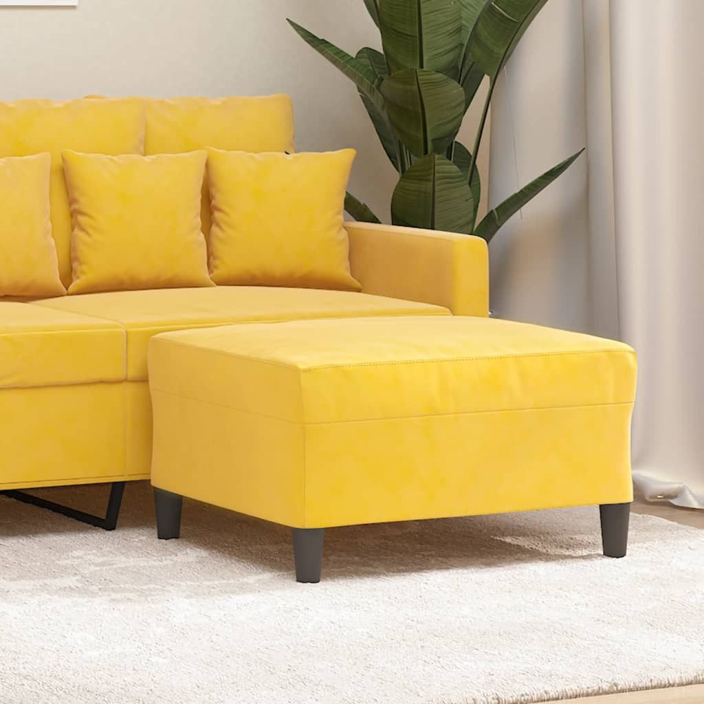 vidaXL Fußhocker 70 x 55 x 41 cm Fußhocker Gelb 70x55x41 cm Samt